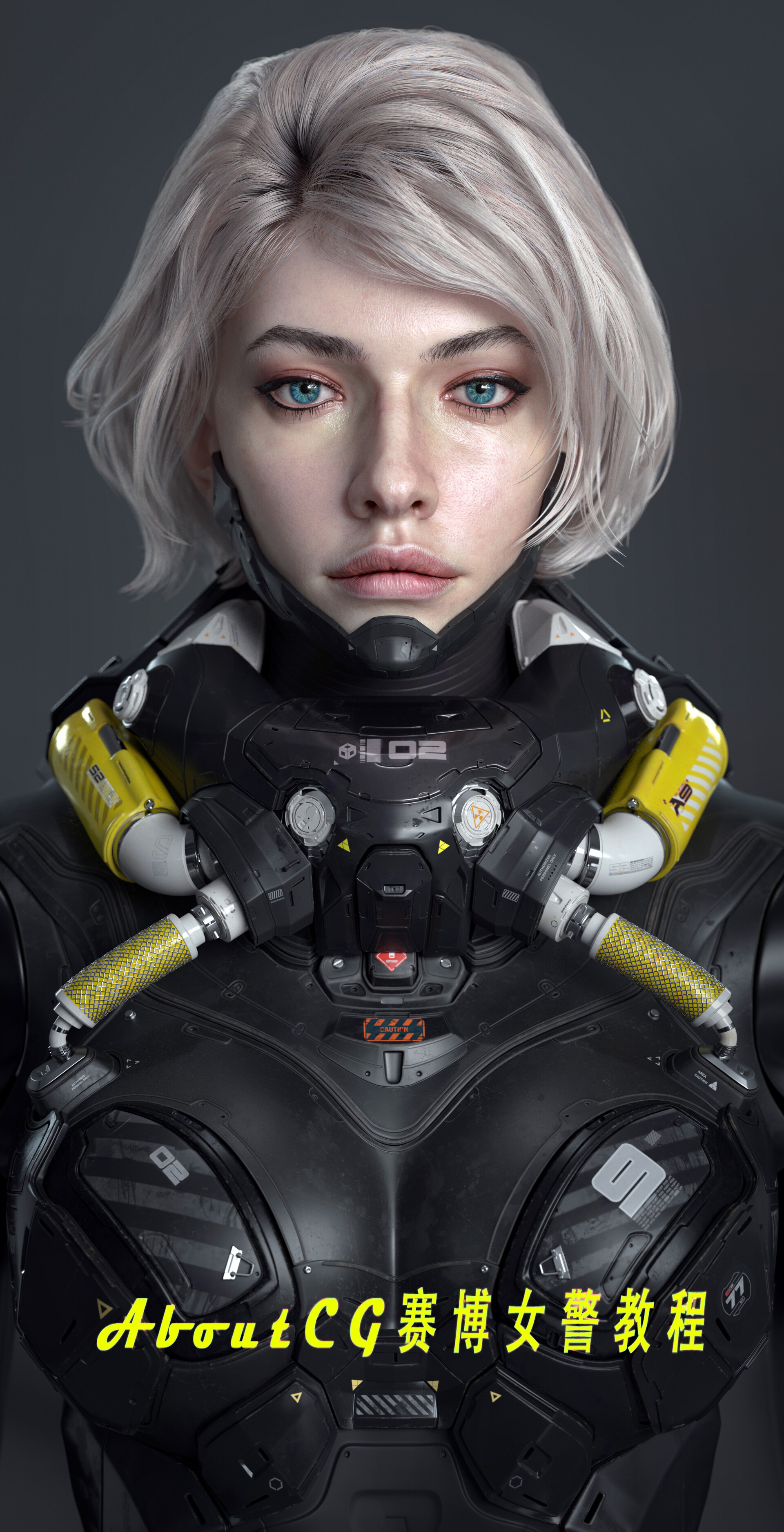 Artstation 赛博女特警cg概念角色案列 Raf Ray