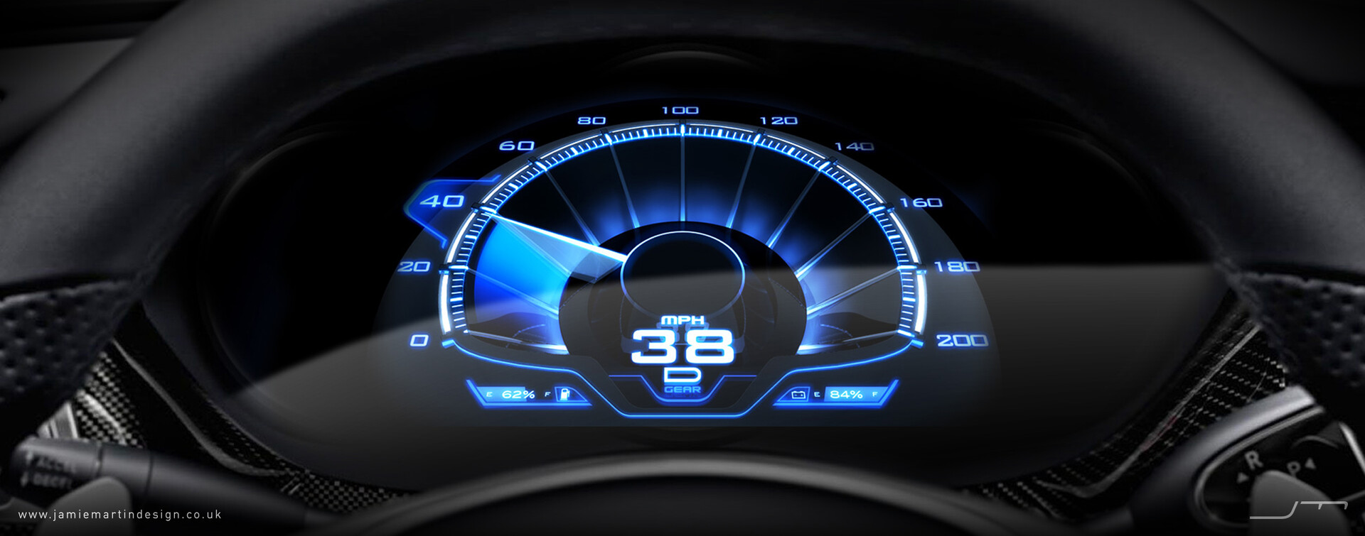 Jamie Martin 3D Digital Car Dashboard car speedometer design