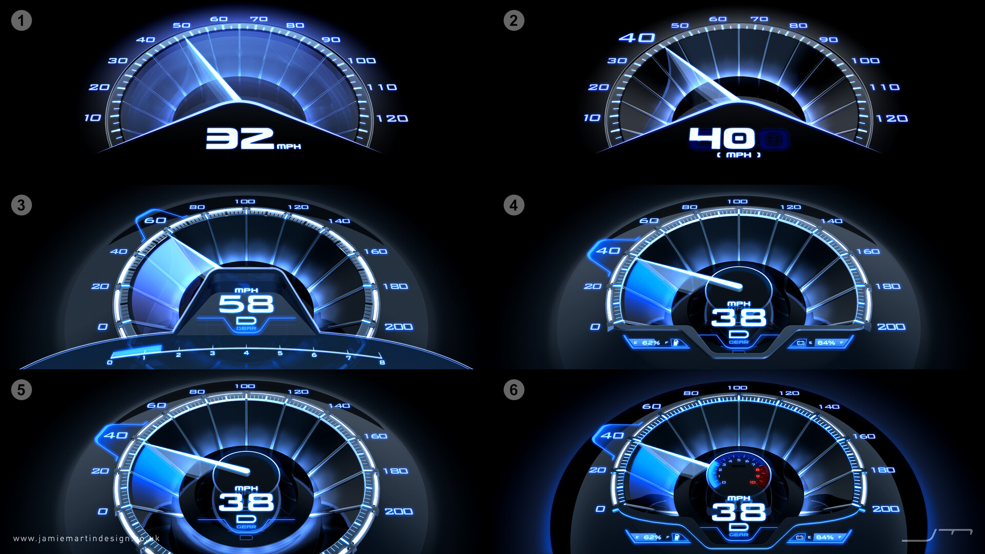 ArtStation - 3D Digital Car Dashboard - car speedometer design