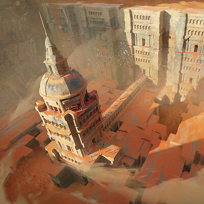 Tom sterckx desert temple petra painting 12 03 2020 small
