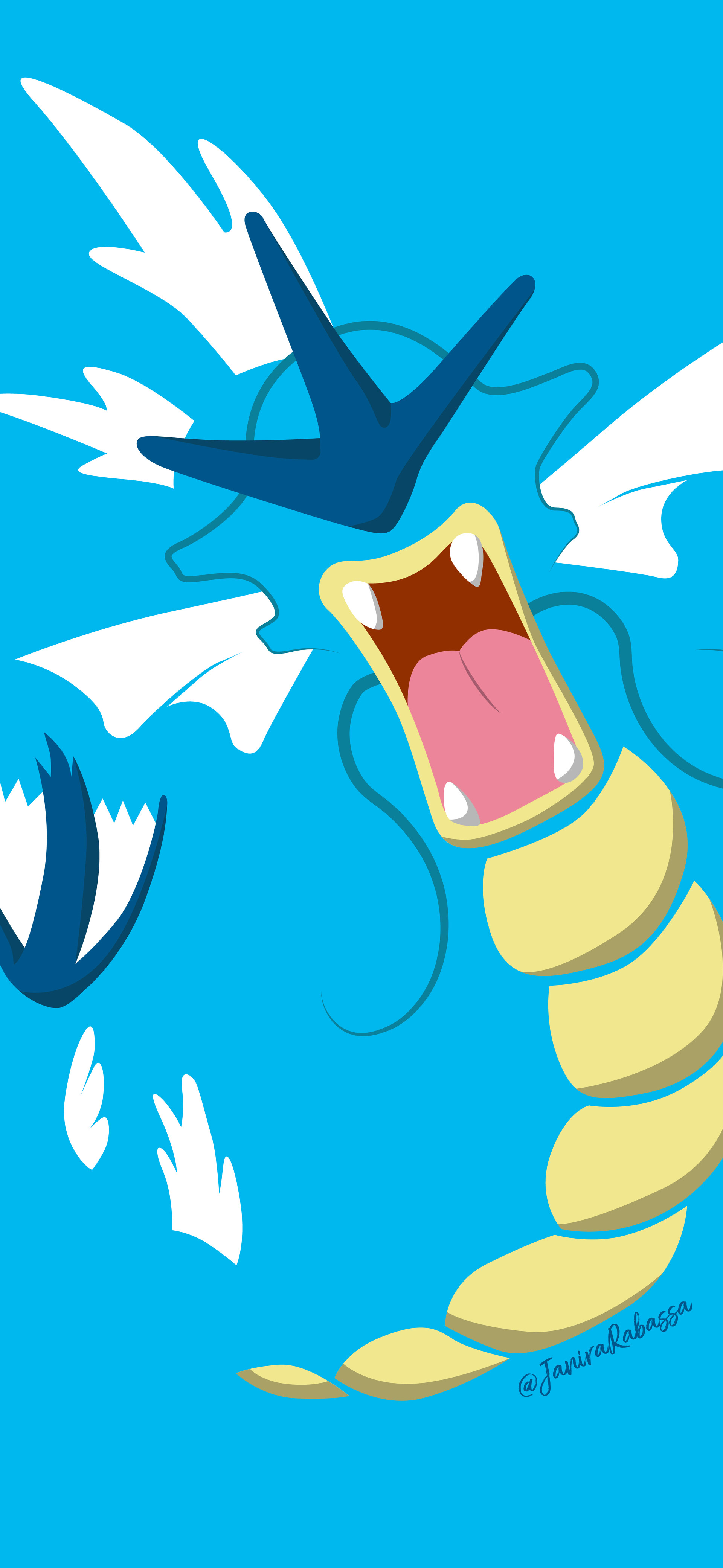 Janira Rabassa - 130 Gyarados - Minimal wallpaper, image size:1920x4165