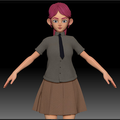 ZBrush Stylized Character Girl Base Mesh - Amy Girl Style 25