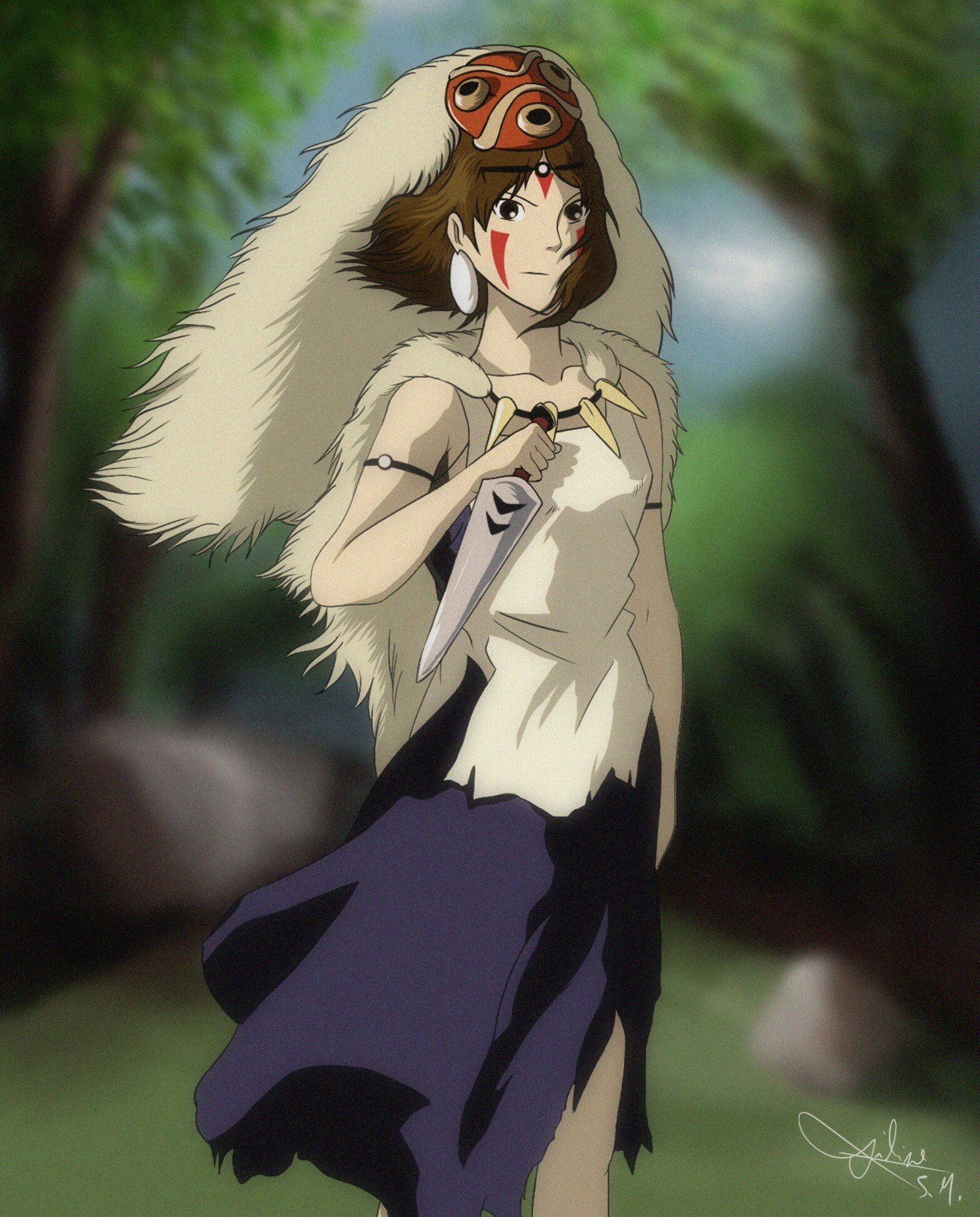 Wallpaper Artstation Fanart Of Mononoke Hime Filipe Medeiros HD