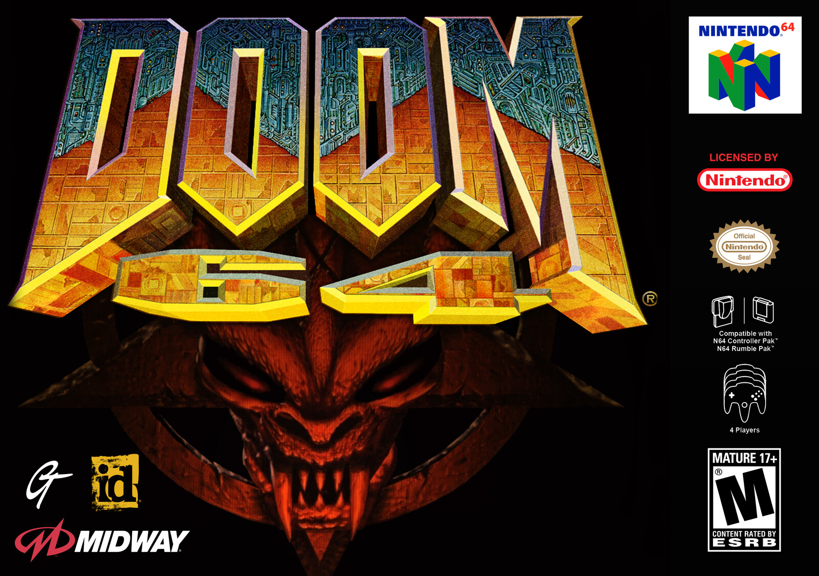 Doom 64 (high resolution cover with vector logos)