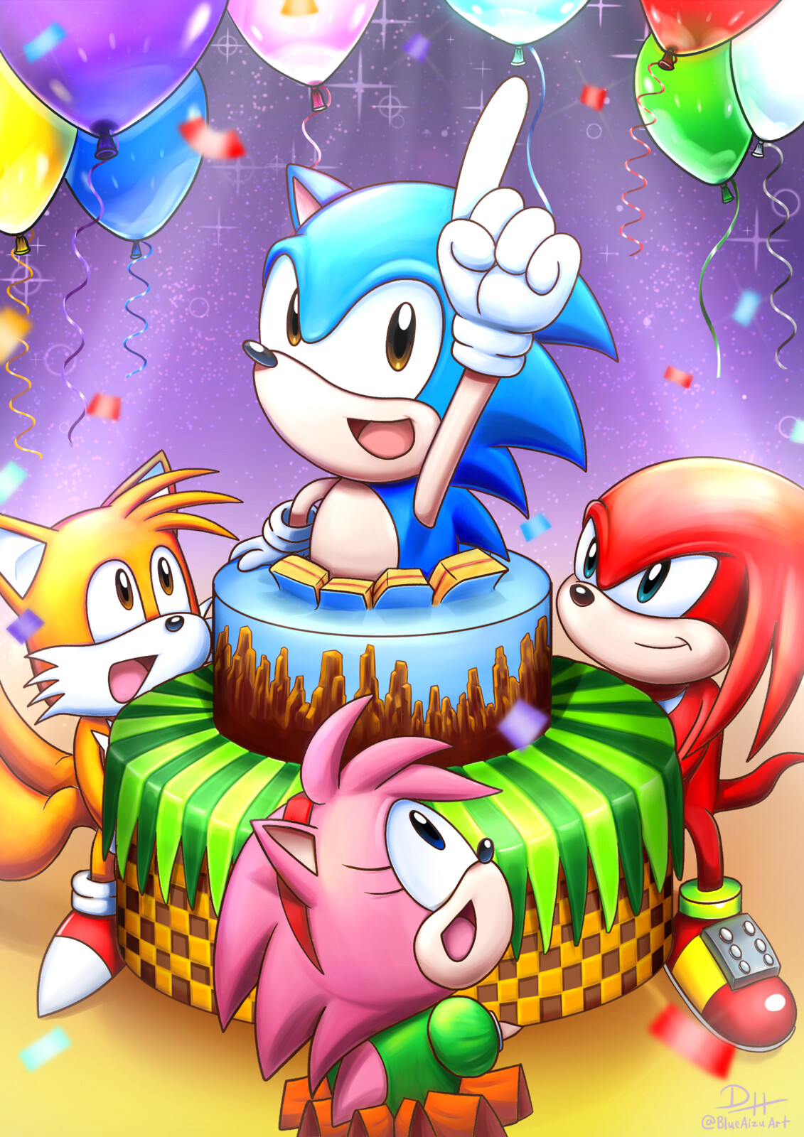 Sonic &amp; Friends' Cake