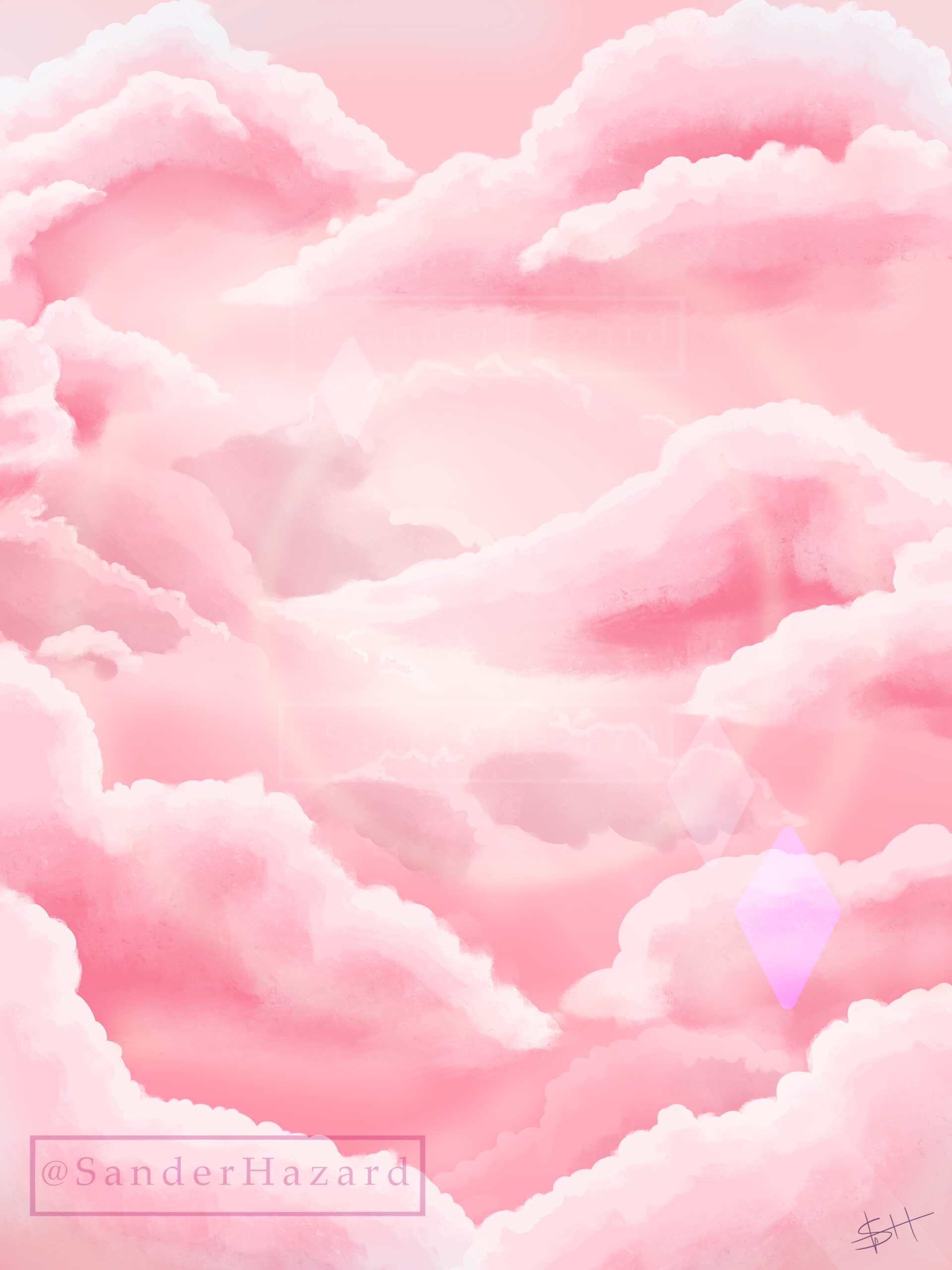 pastel pink sky