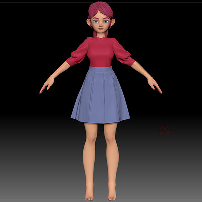 ZBrush Stylized Character Girl Base Mesh - Amy Girl Style 27
