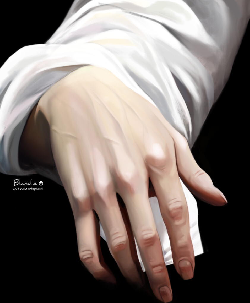 Artstation Hand Digital Painting Blanche Art