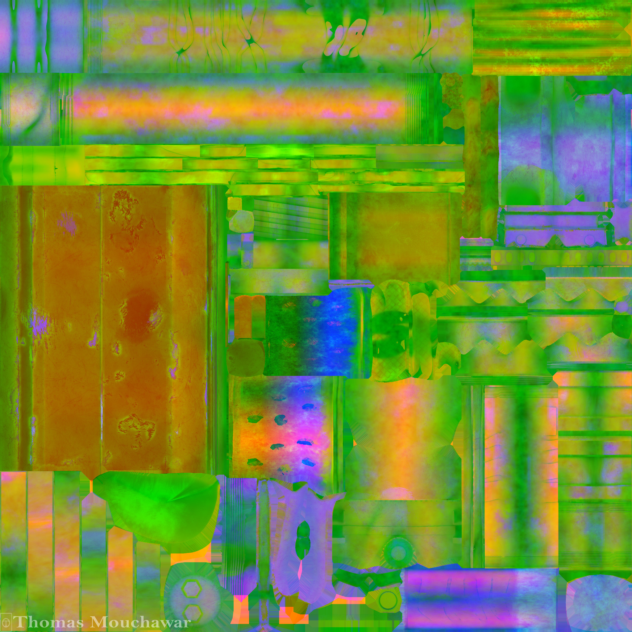 I combined the roughness, metallic, AO, and Alpha into a single detail texture.