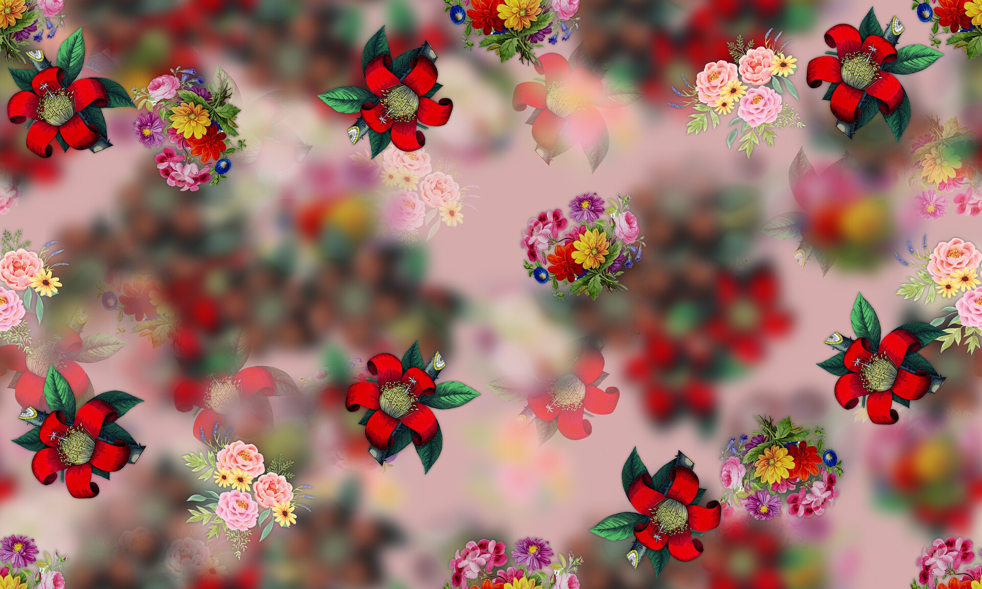Artstation Abstract Floral Seamless Pattern Watercolor Flowers