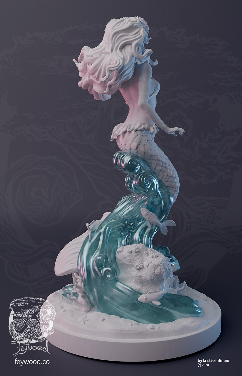Inkjetcanvas Art Of Kristi Centinaro Kissy Fish Mermaid Collectible Sculpture For Feywood Your sculpture mermaid stock images are ready. kissy fish mermaid collectible