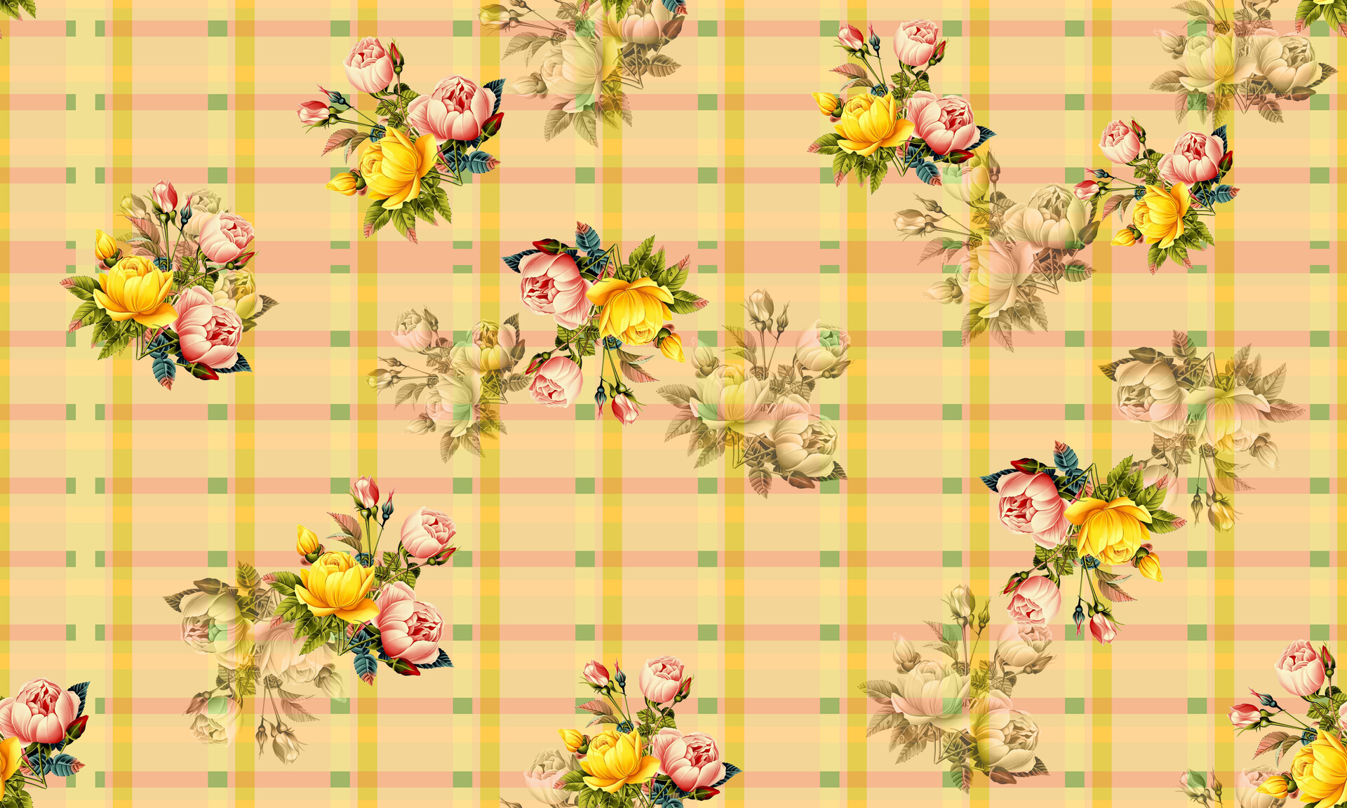 Artstation Sweet Blooming Garden Flowers On Window Check Or Grid Seamless Pattern Vector Scatter Repeat For Fas Eon The Art Studio Eon The Art Studio
