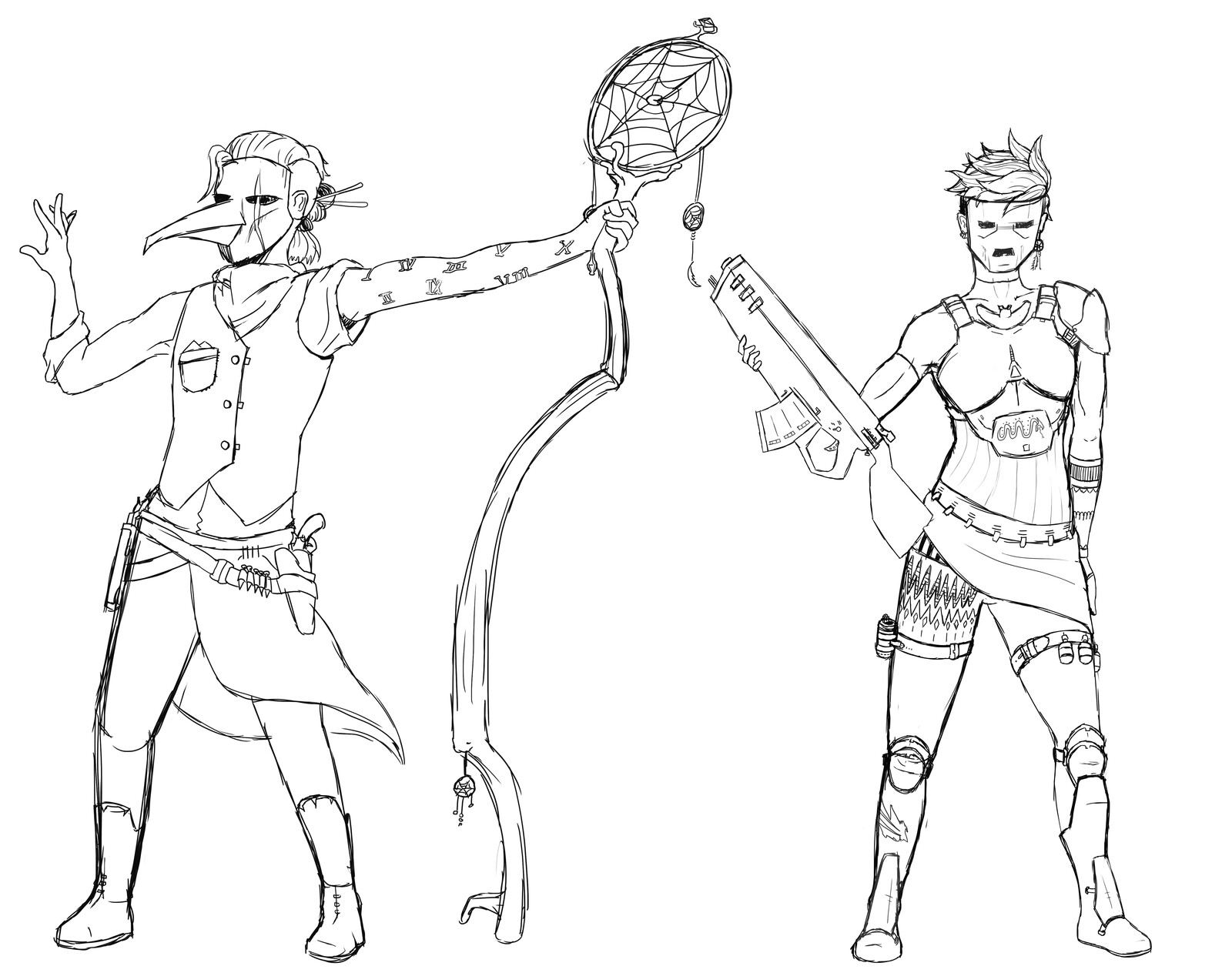 Dreamcatcher (Left) and Nightmare (Right), Drawn 03/2020