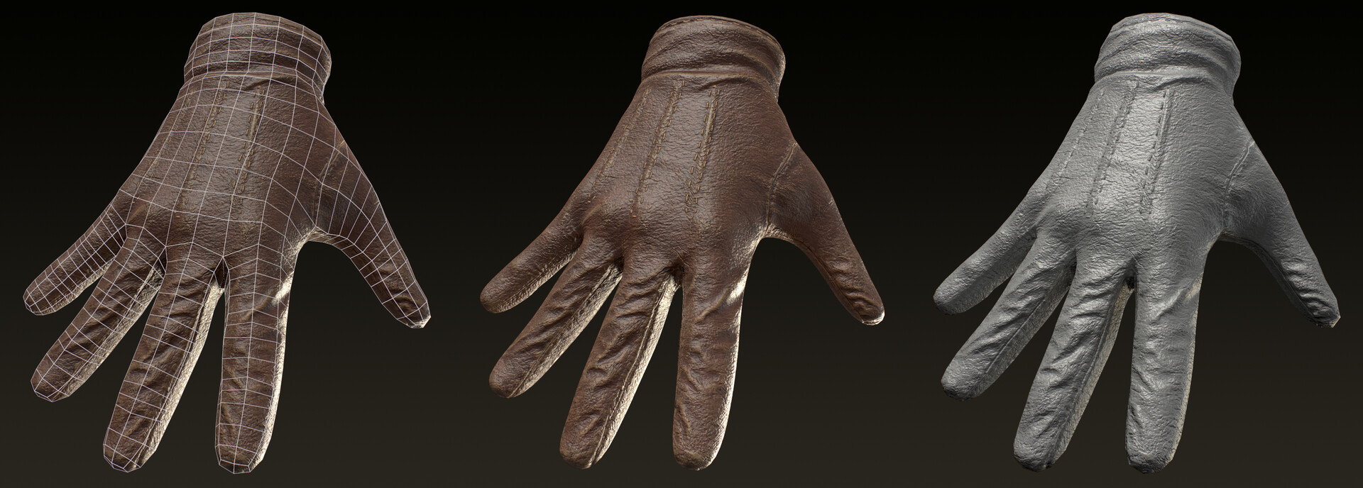 Old top leather gloves