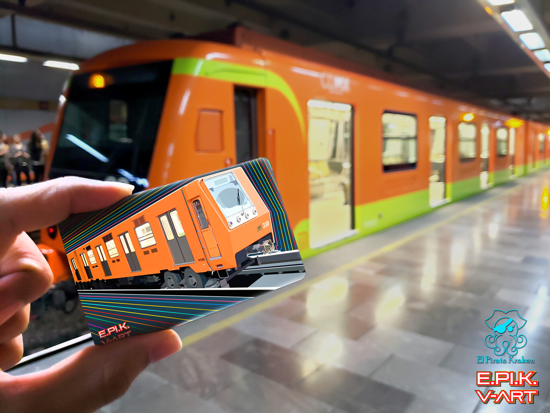 Epik V Art Metro Cdmx Vector Illustration
