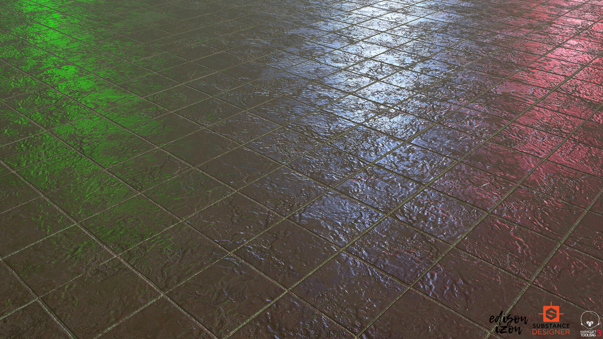 ArtStation Floor Tiles Material Study, Edison Izon