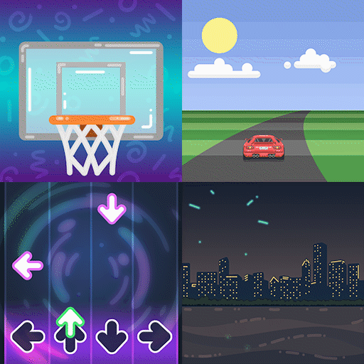 Screen animations for the arcade.