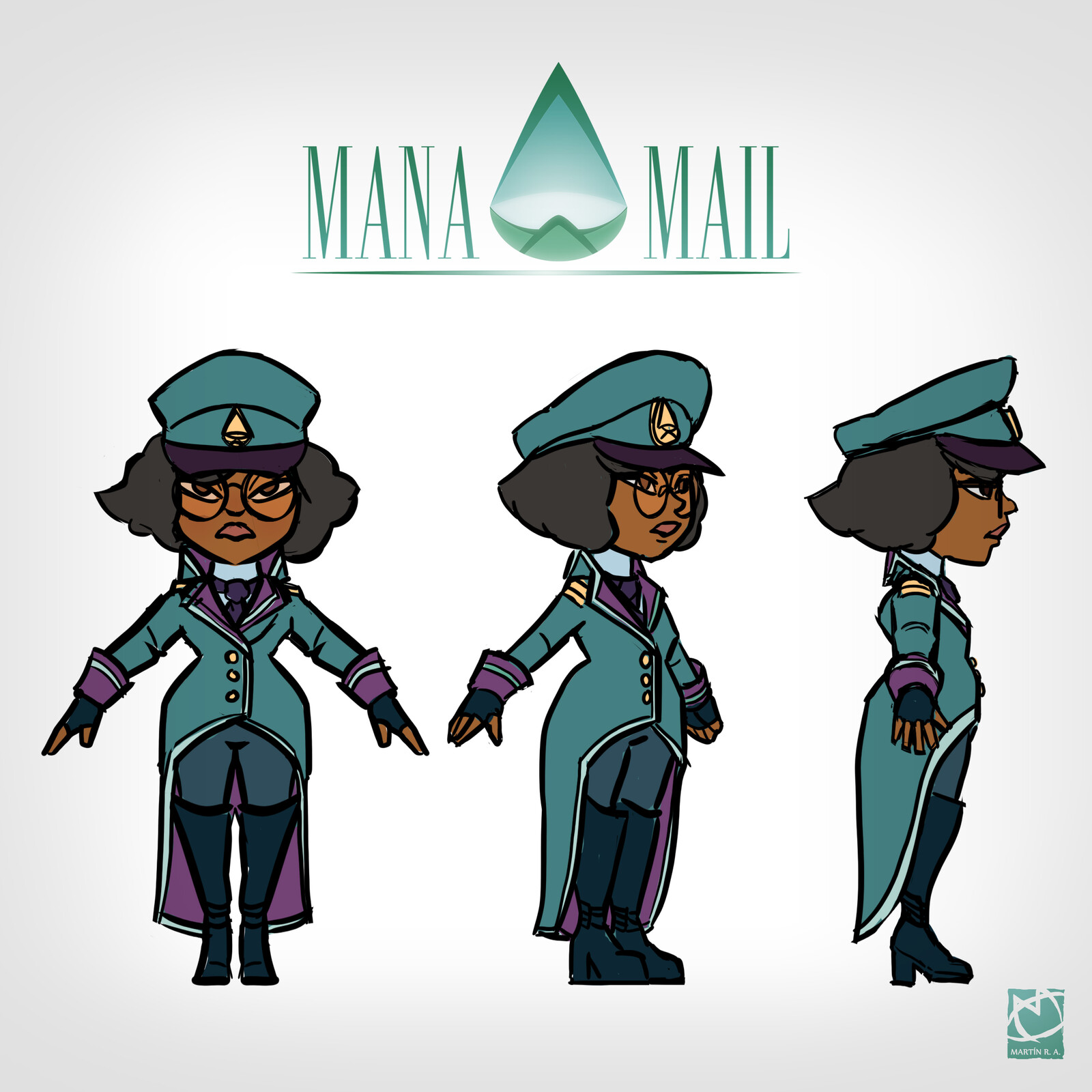 Mana Mail logo and girl character