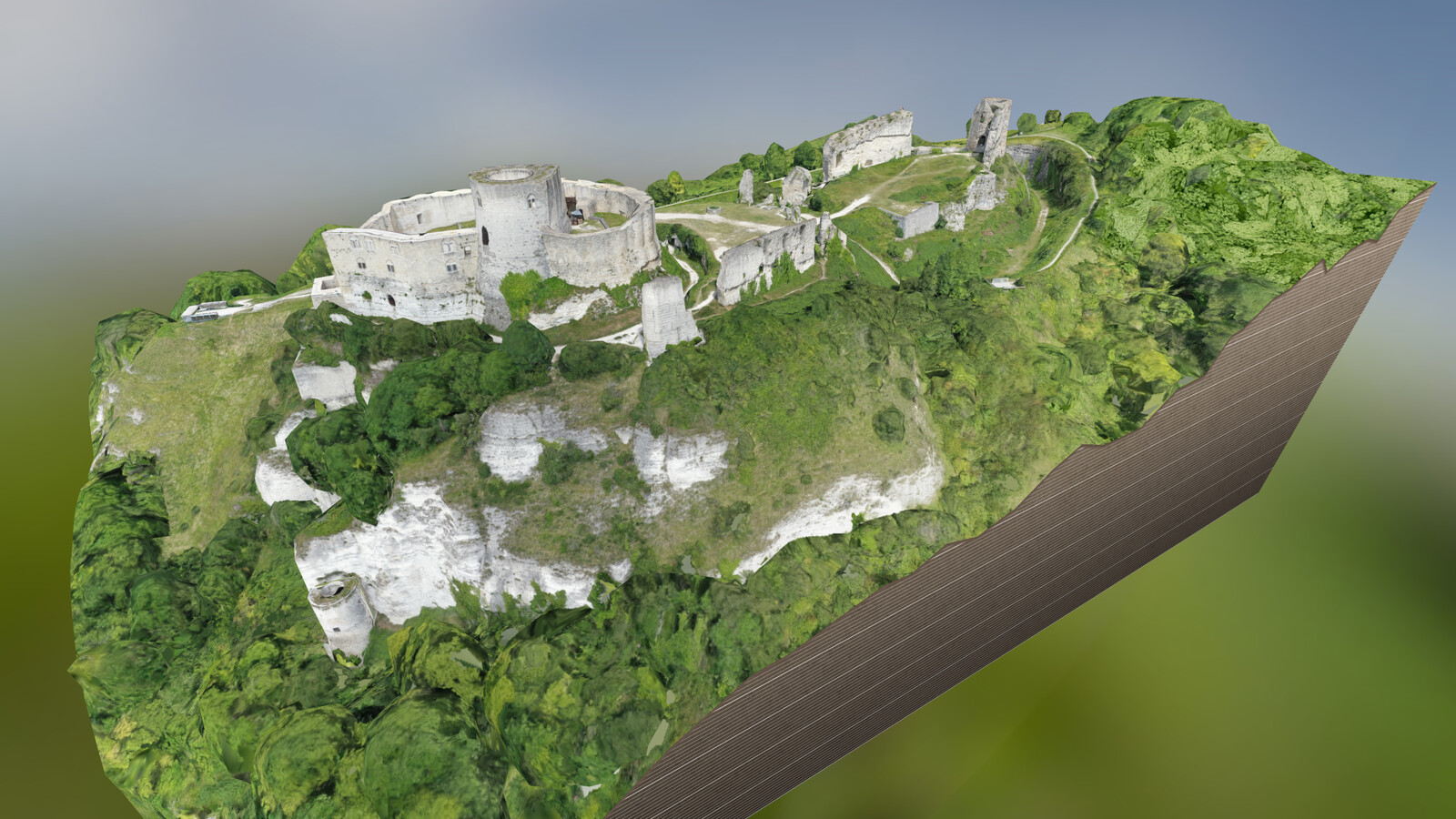 Global view of the current castle (photogrammetry then remeshed).