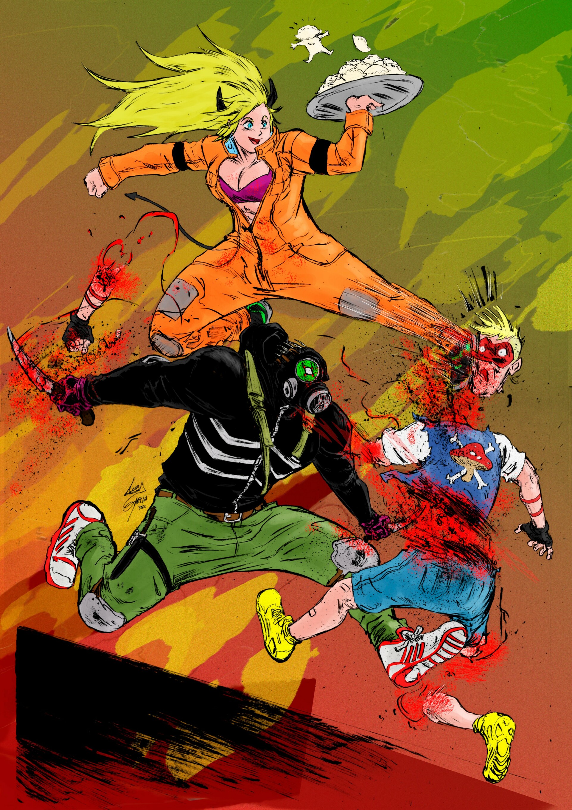 Wallpaper Artstation Dorohedoro Fanart Nikaido And Caiman Lucas Garcia For Android