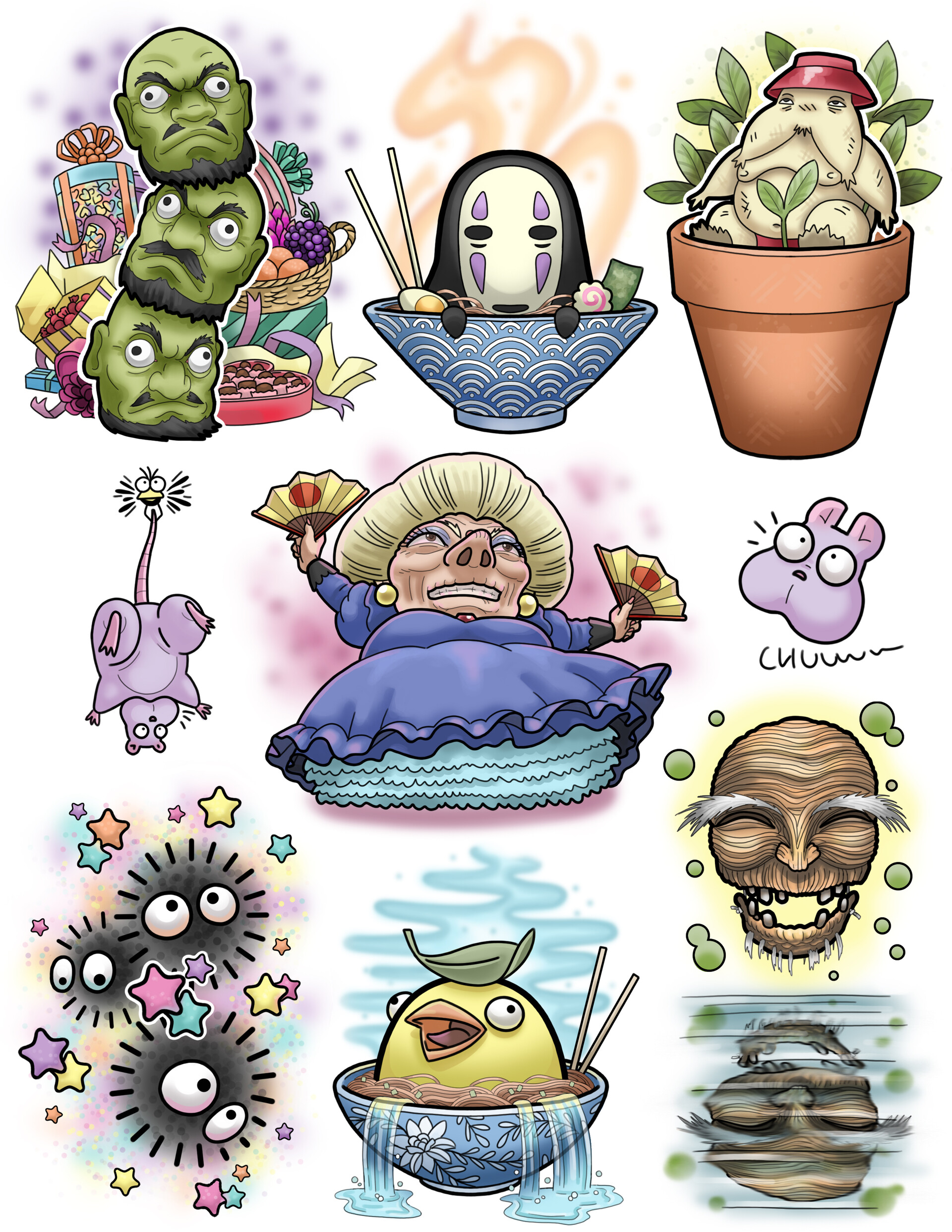 Spirited top away characters