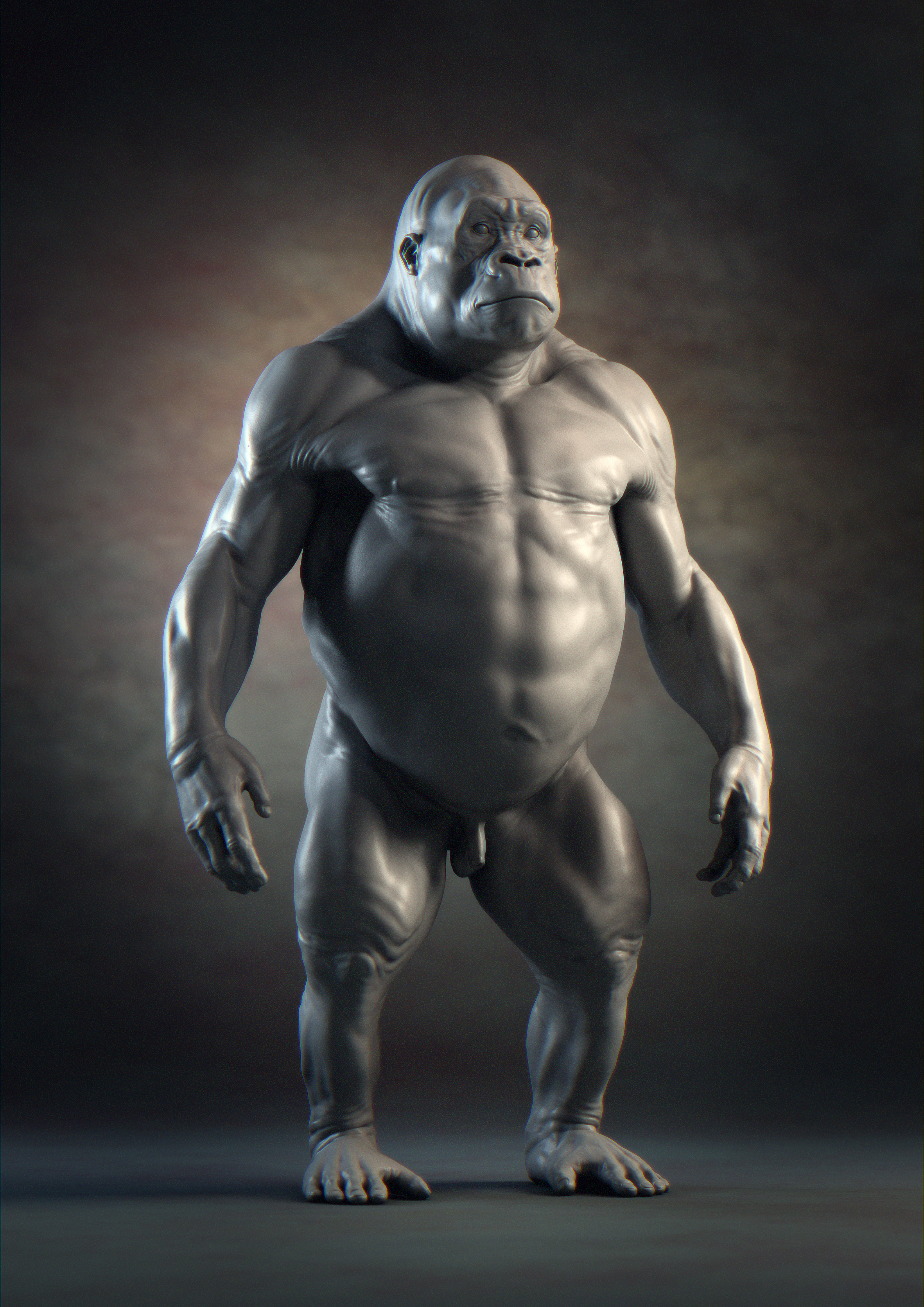 Gorilla anatomy. Sculpted in ZBrush and render in Maya with Arnold