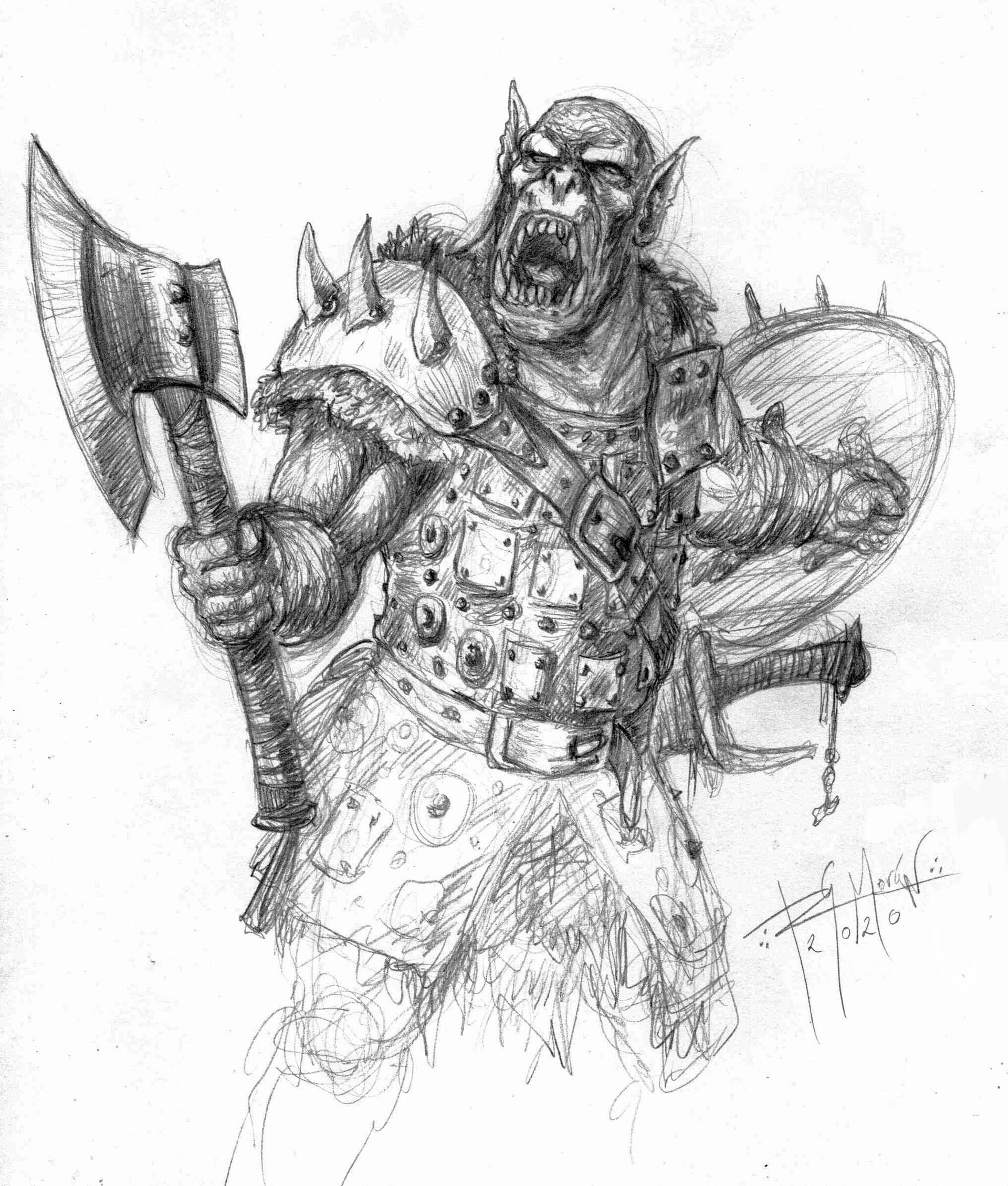 Artstation - Orc Warrior Skech