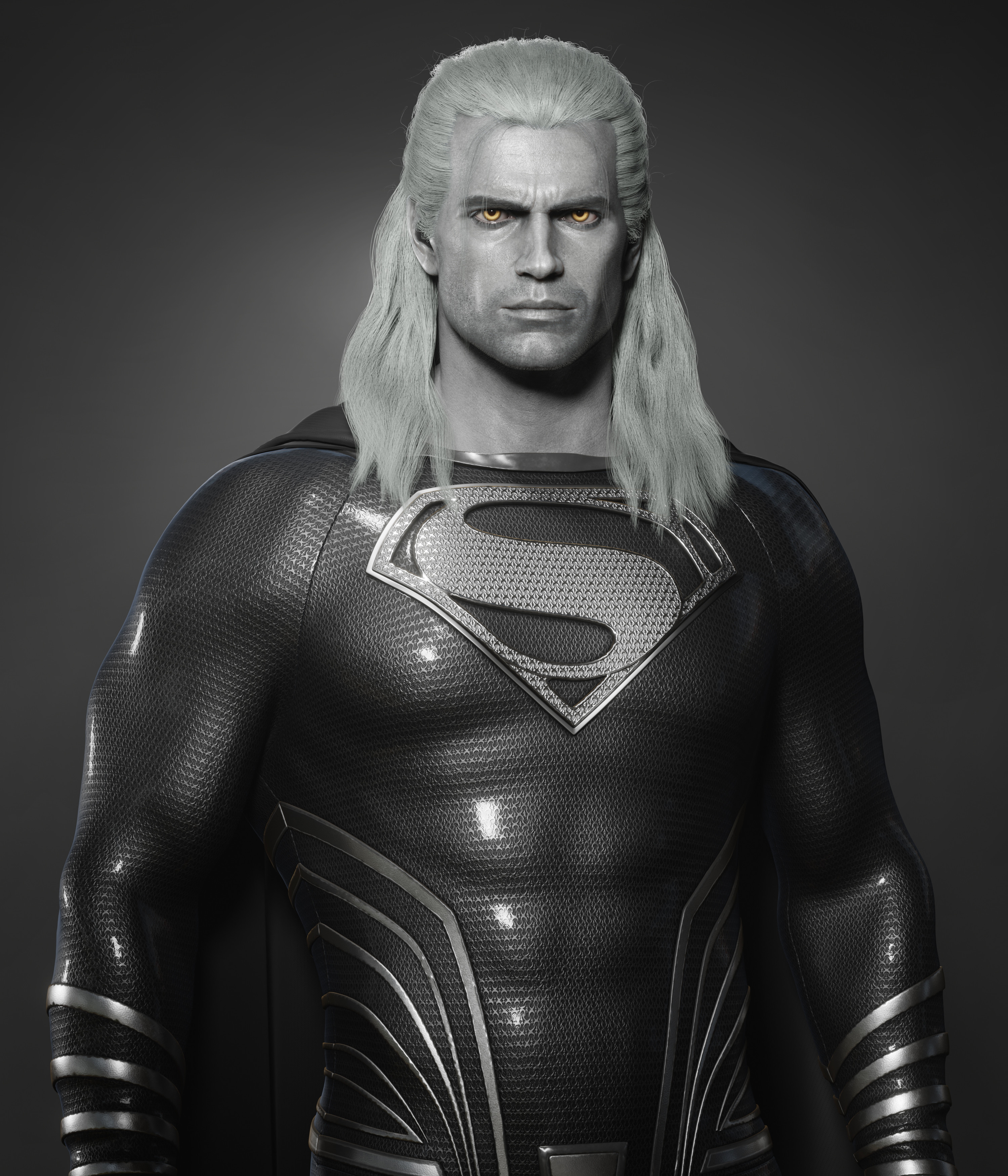 Aobo Li The Witcher Geralt Black Superman Henry Cavill