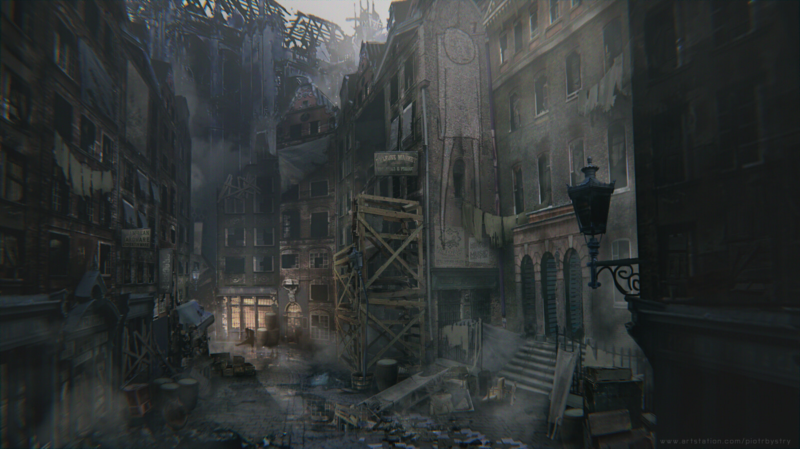 Burned old town