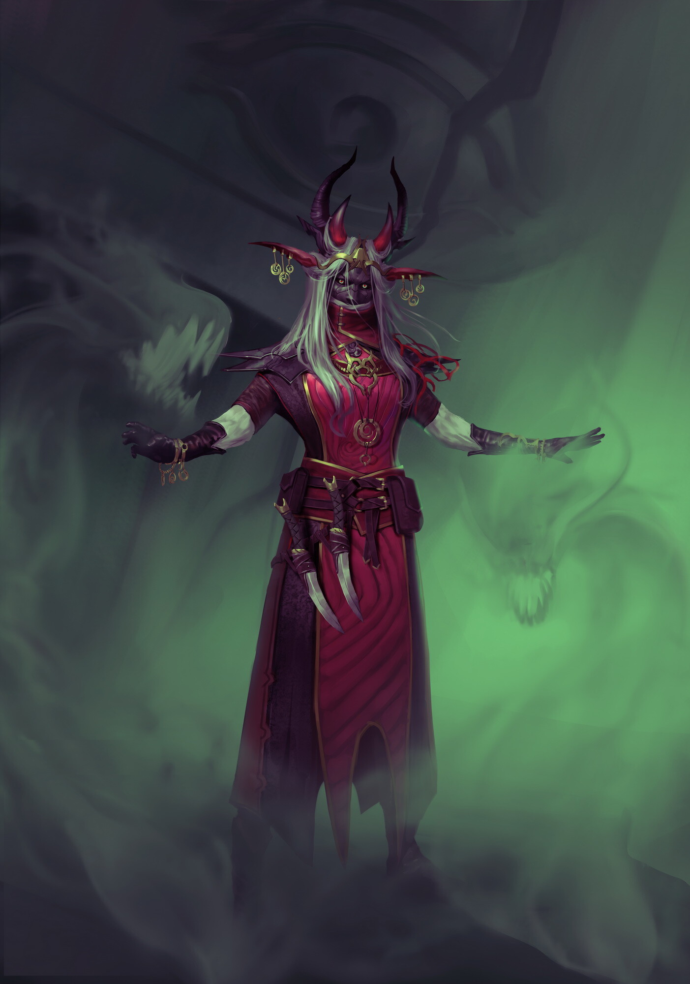 ArtStation - Red Elf spirit caster