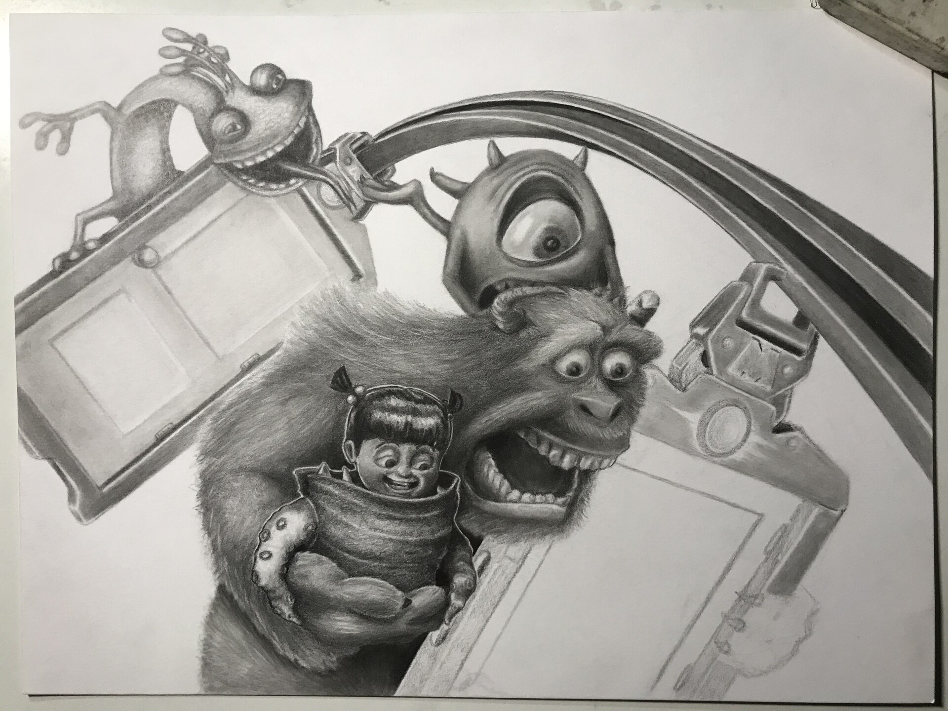 Mike & Sully -doodling still work in progress#tuestayart #pixar