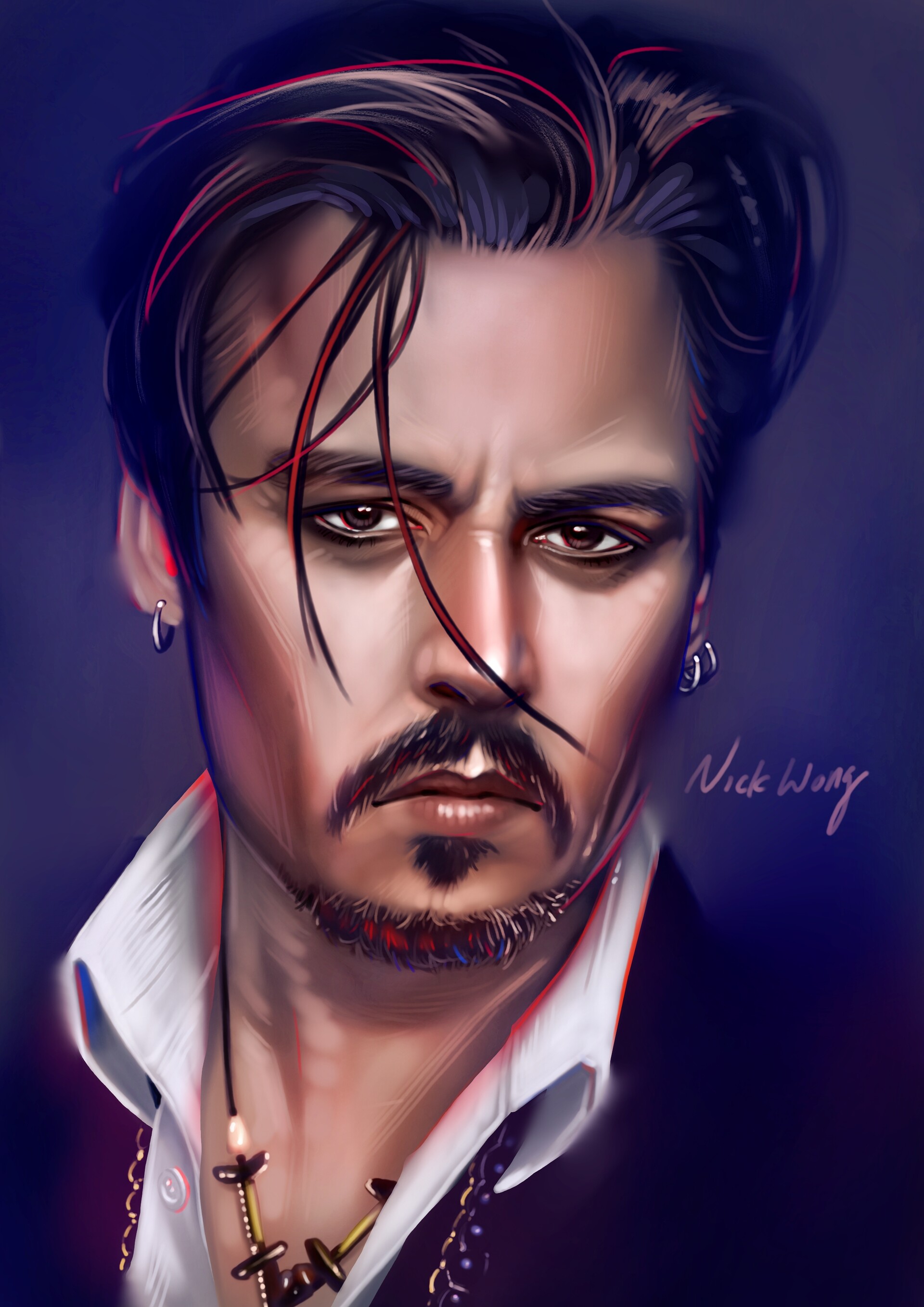 Artstation - Johnny Depp Portrait Drawing