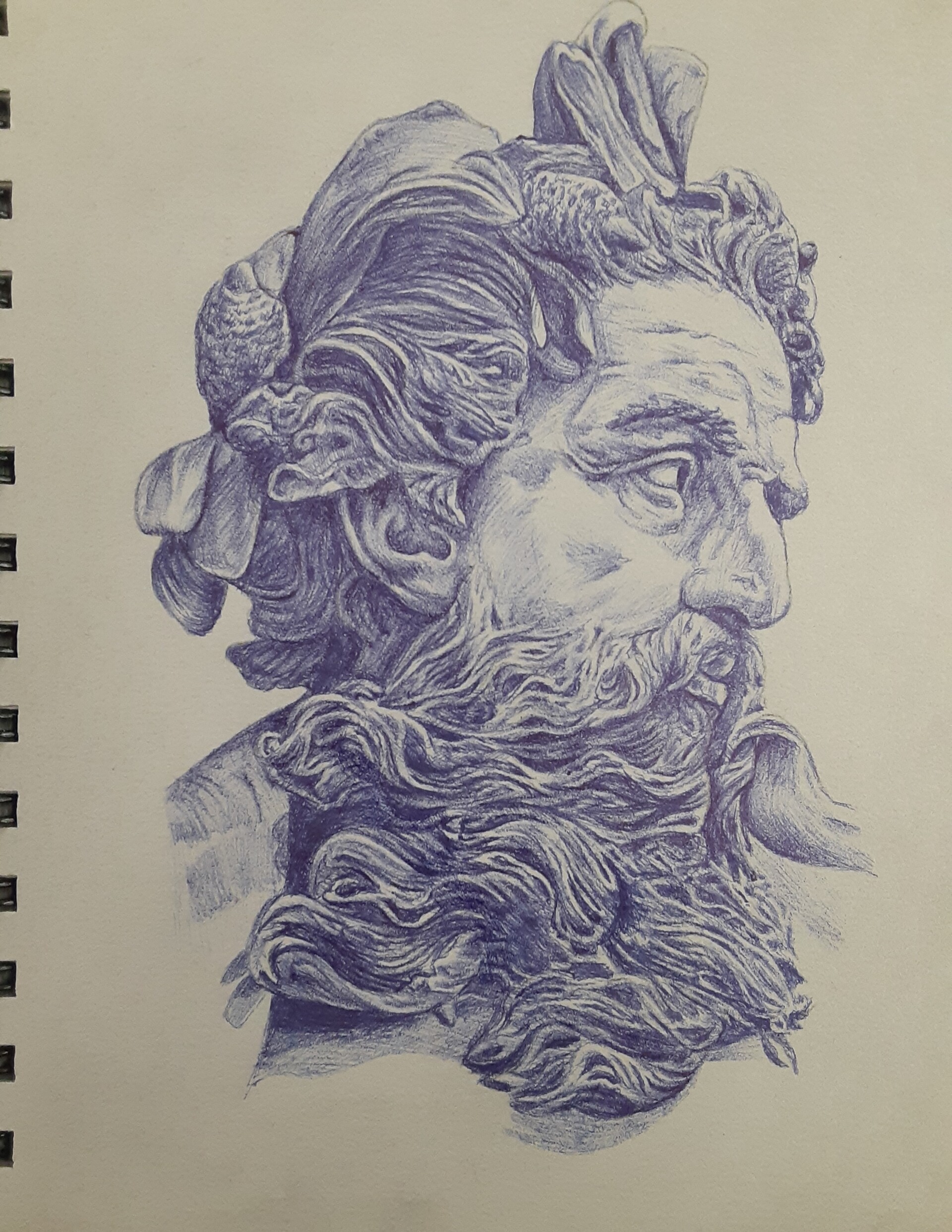 James Colter - Ballpoint pen portrait in the classical style