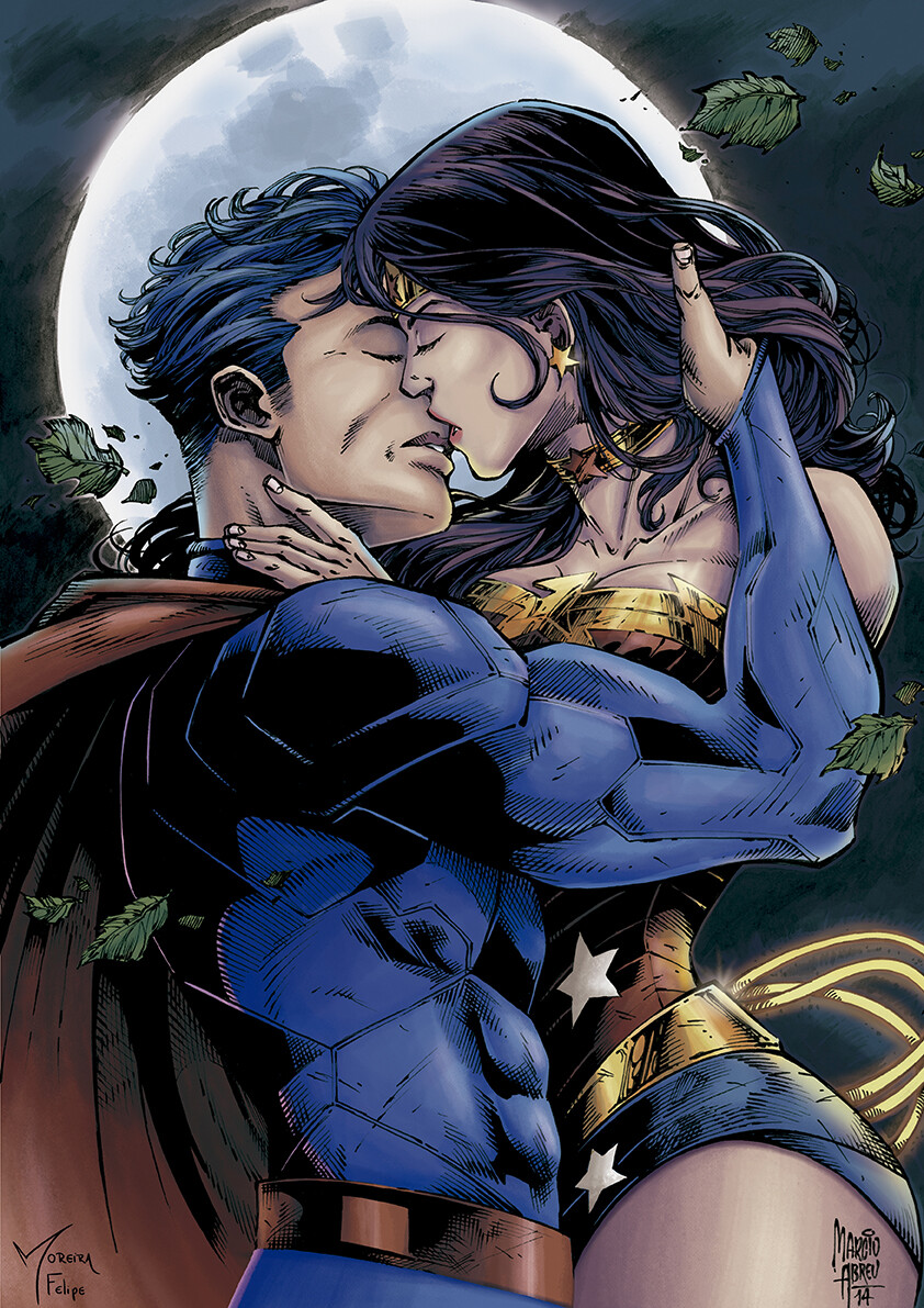 Kiss wonder woman superman Wonder Woman