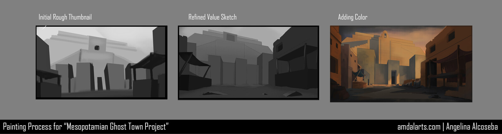 Mesopotamian Architectural "Shape" Studies/Thumbnails.