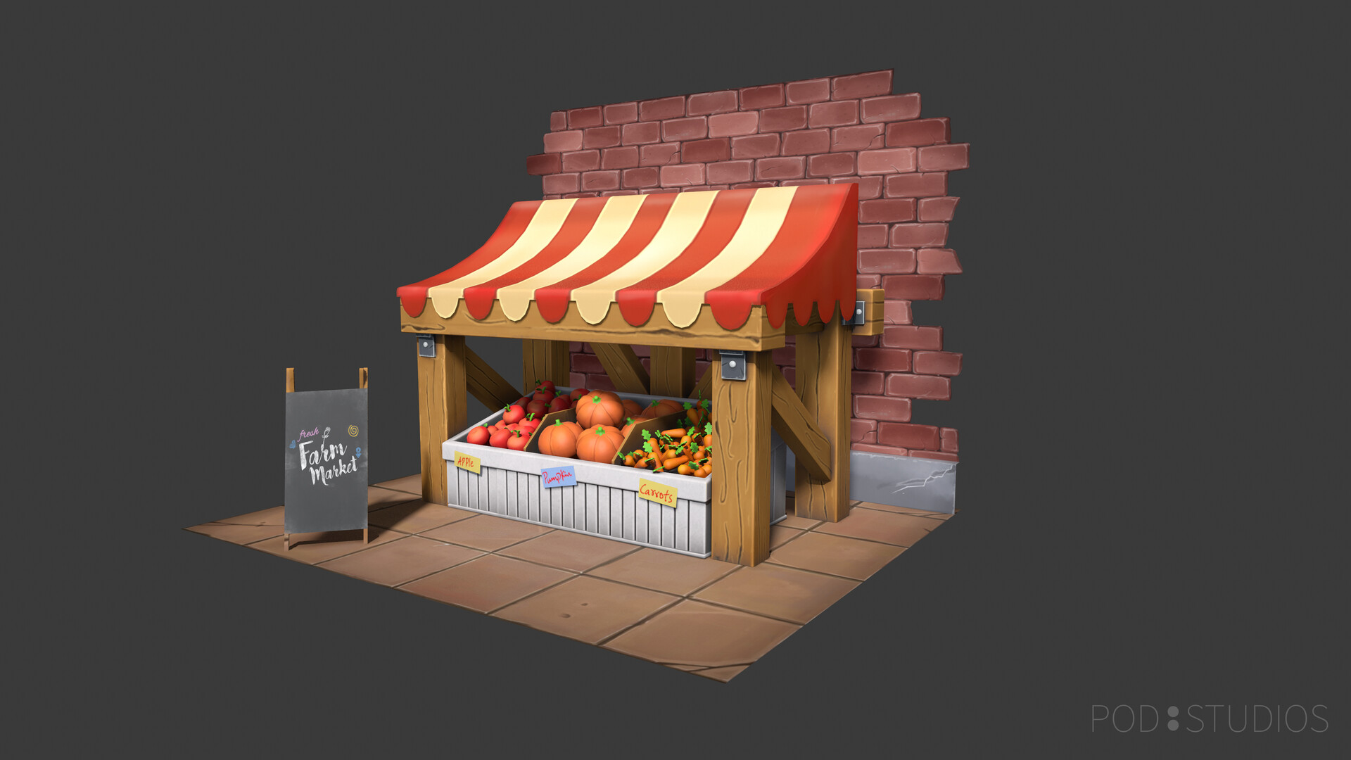 ArtStation - Fruit Store - A Low poly game asset