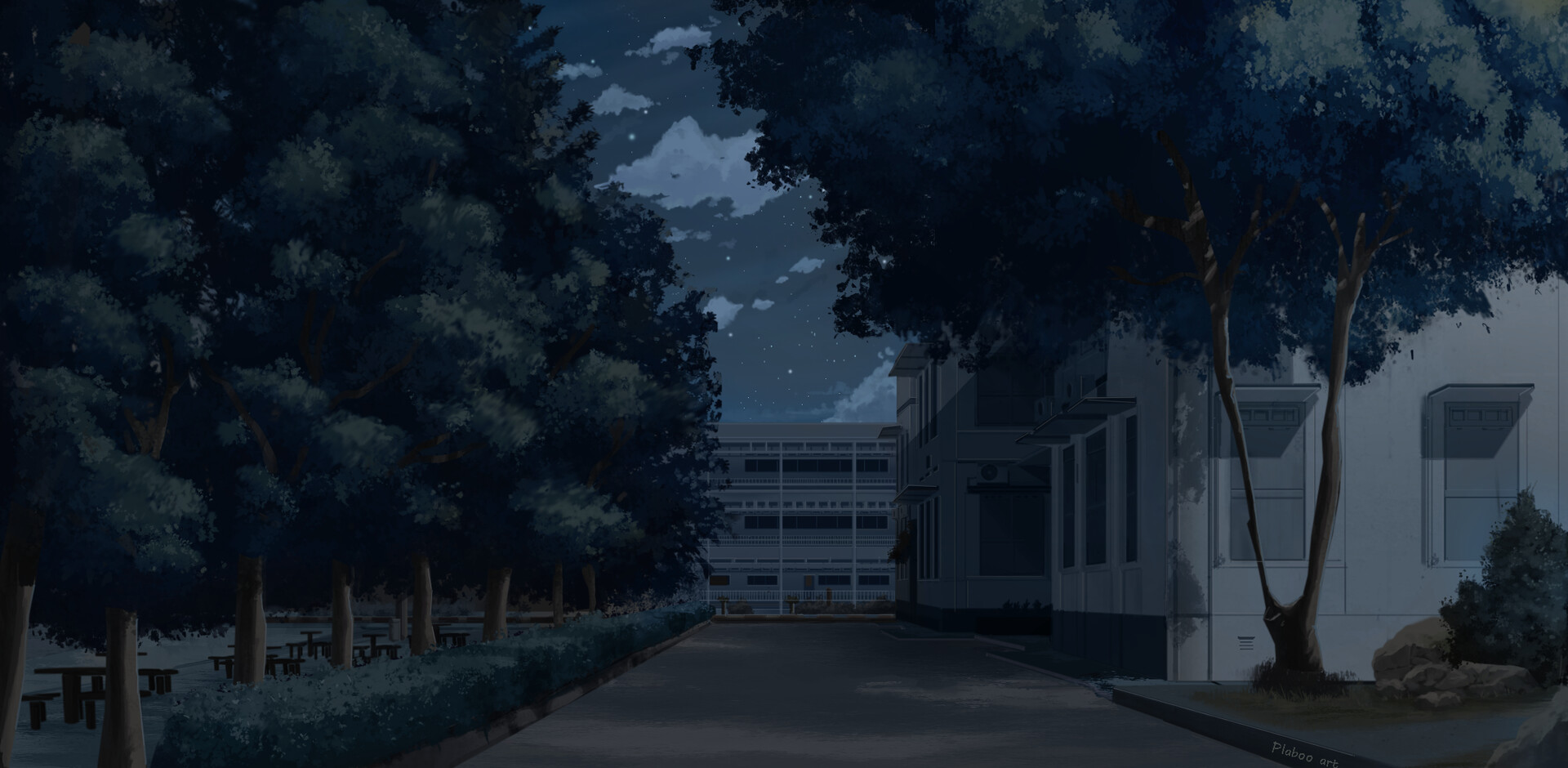 ArtStation - Anime school background