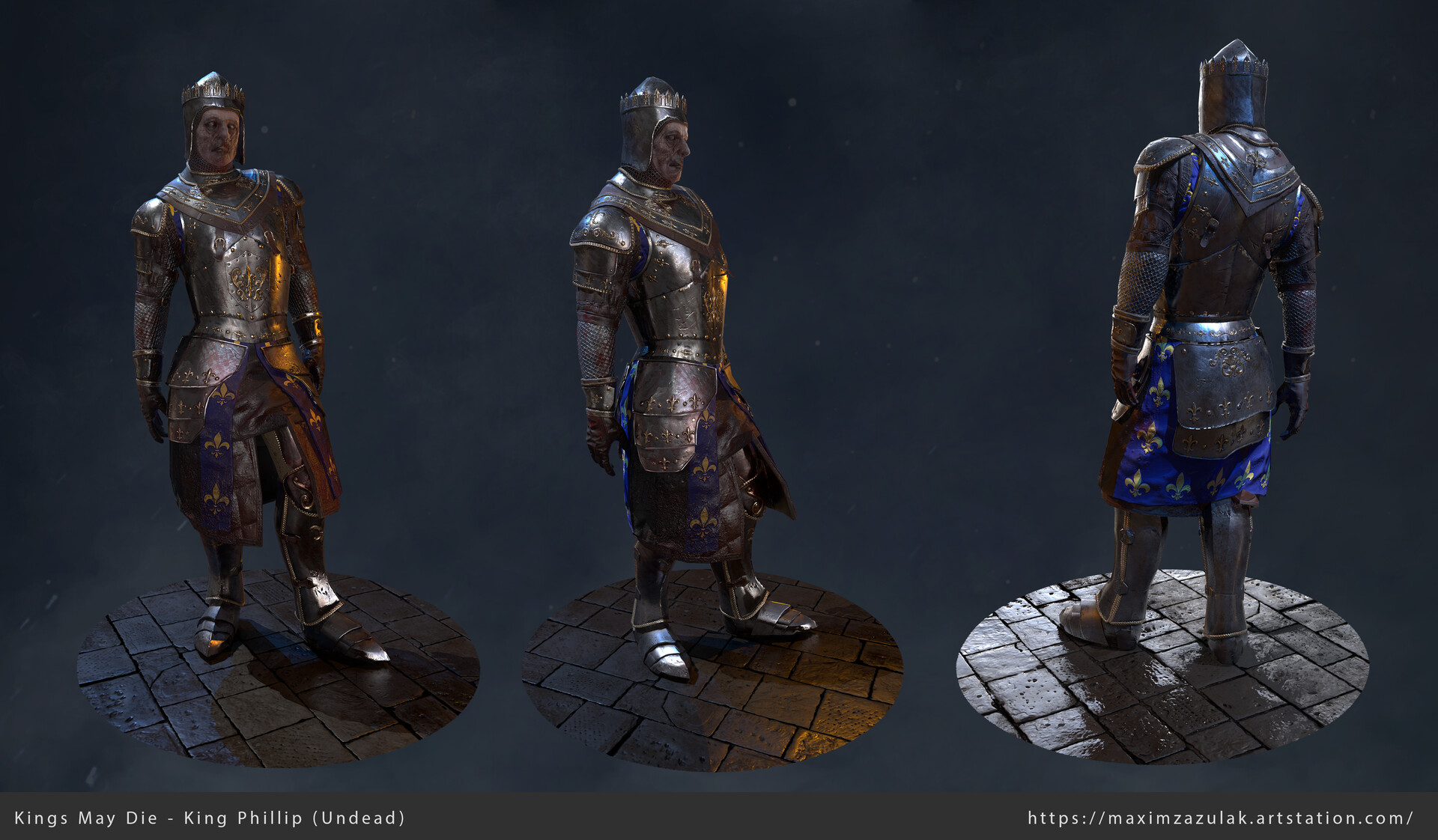 Artstation Kings May Die Medieval Zombie King Maxim Zazulak
