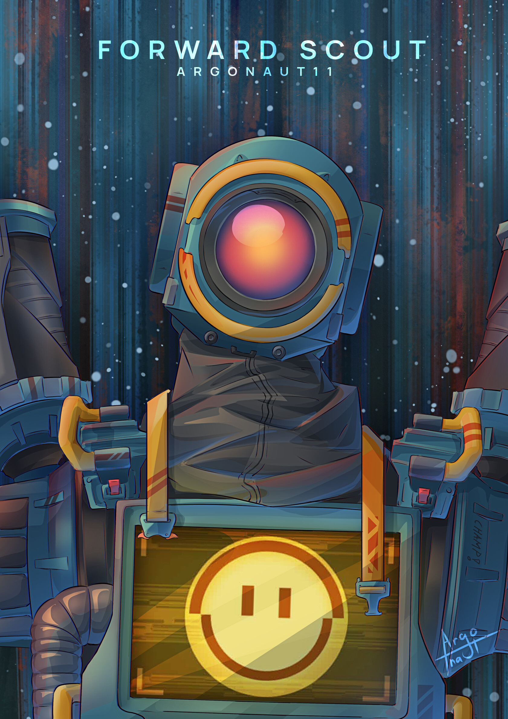 Artstation Apex Legends Fanart Pathfinder Paul Valenzona 'pathfinder apex legends' sticker by ted bailey. apex legends fanart pathfinder paul