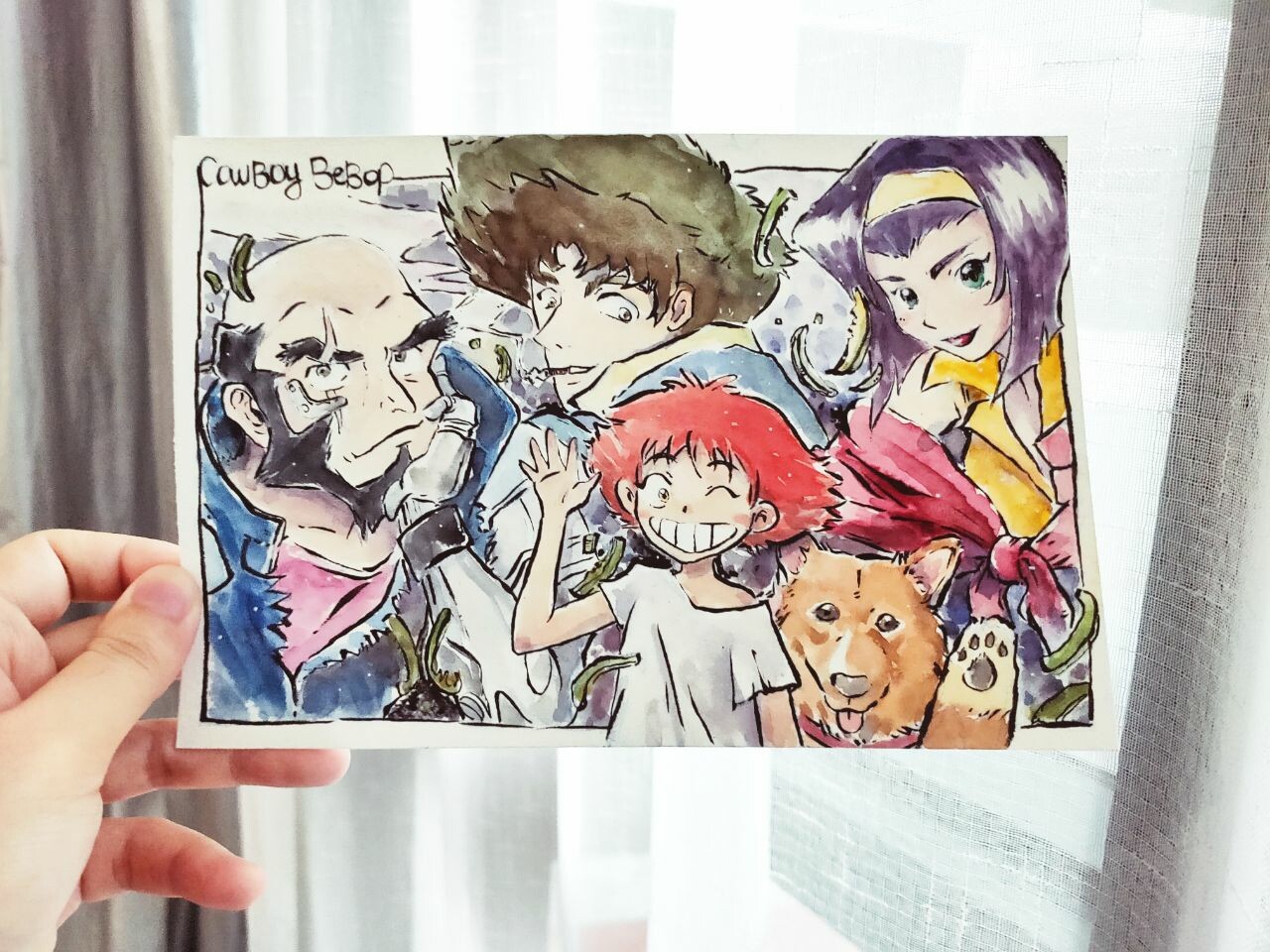 Trivia Goh Cowboy Bebop Full Crew Ink Watercolor Trivia Goh Cowboy Bebop Full Crew Ink Watercolor