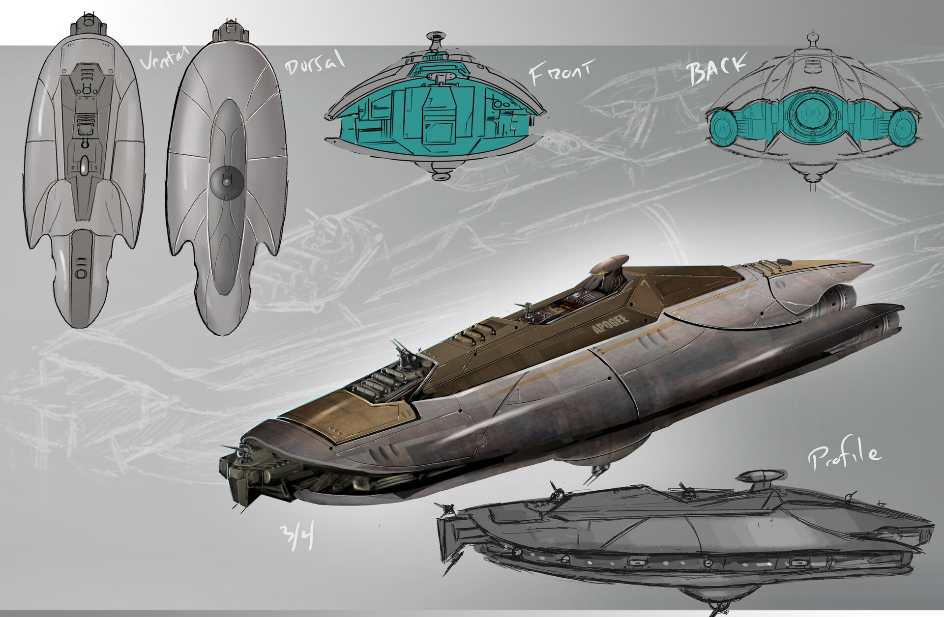 Artstation Sci Fi Cruiser Concept Sheet Jordan Taylor