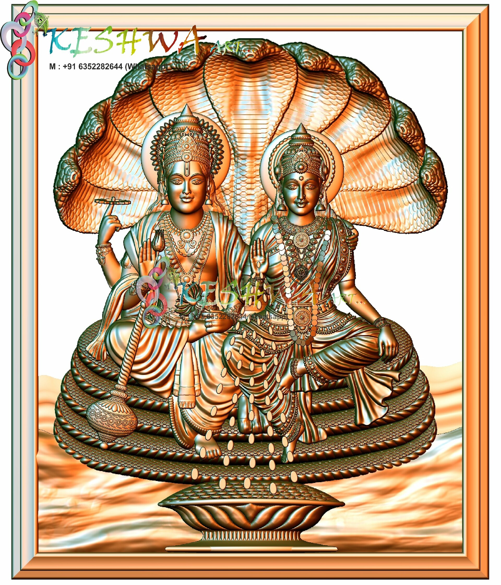 Artstation Lord Vishnu And Laxmi Mata 3d Stl Model Keshwa Art