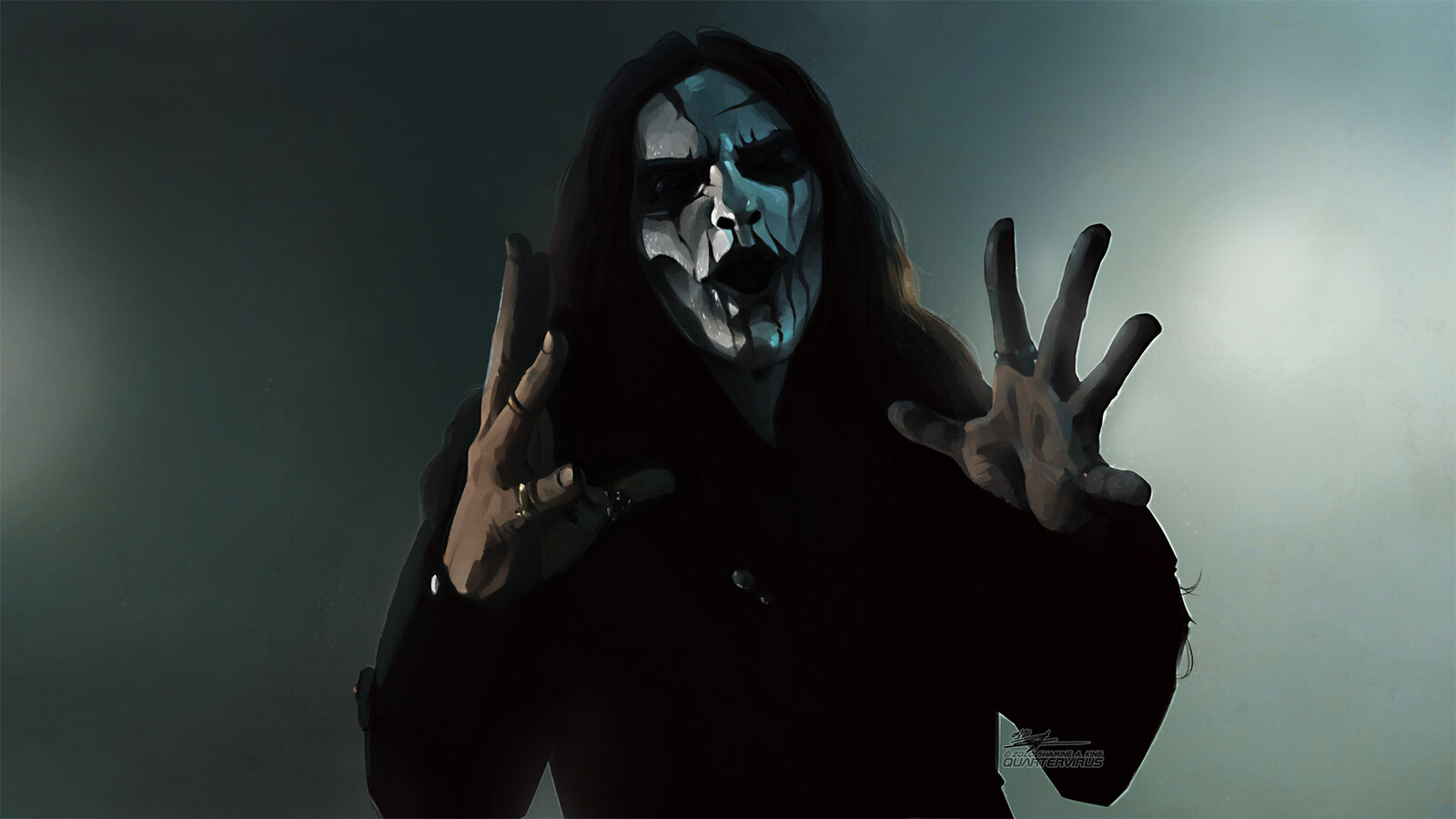 Everyone already knows I love drawing hands... turns out I like painting them as well.

Based on a still from Carach Angren's 'Charles Francis Coghlan':
https://www.youtube.com/watch?v=REfg3XDWxlU