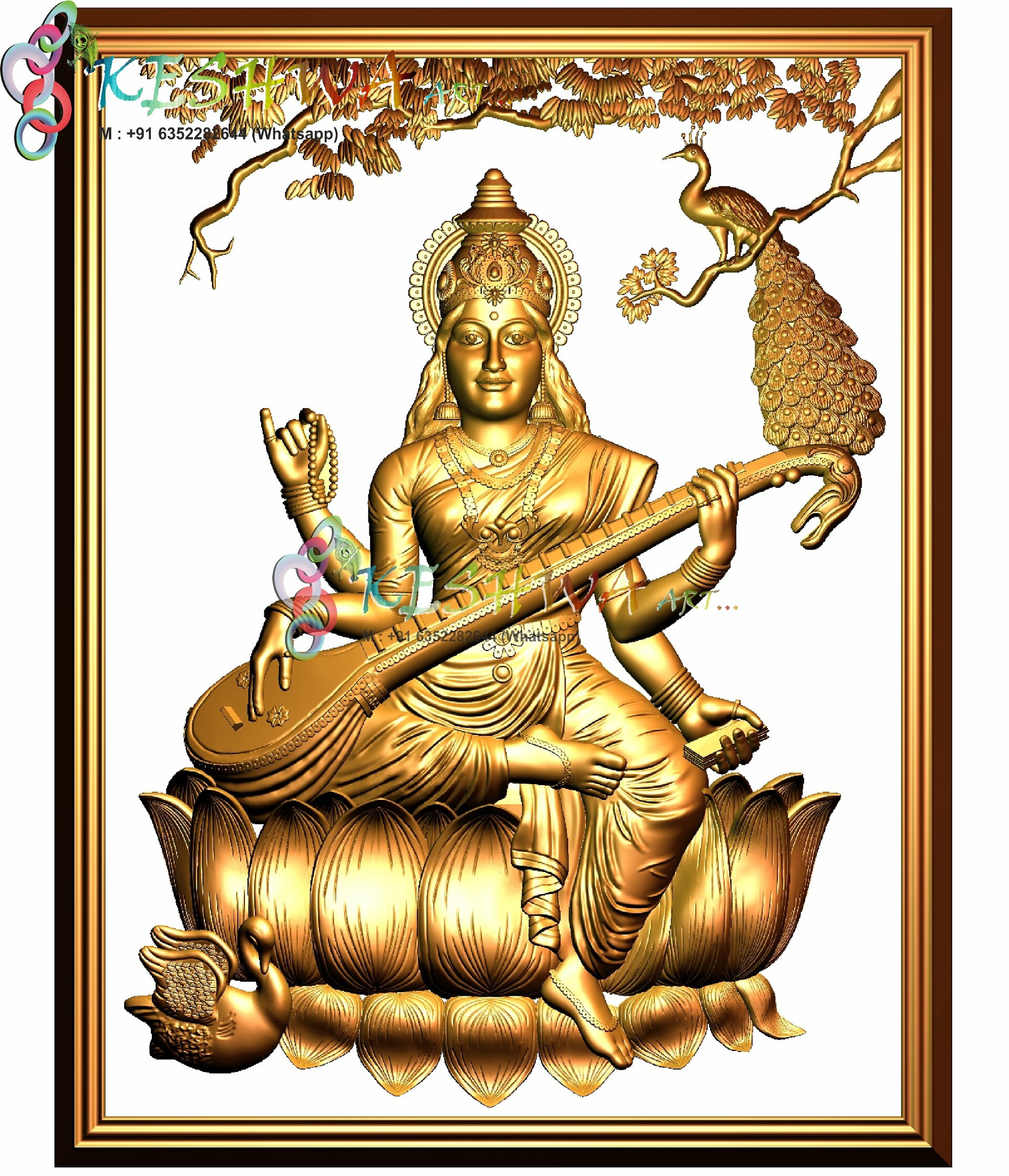 Artstation Saraswati Maa 3d Stl Model Keshwa Art