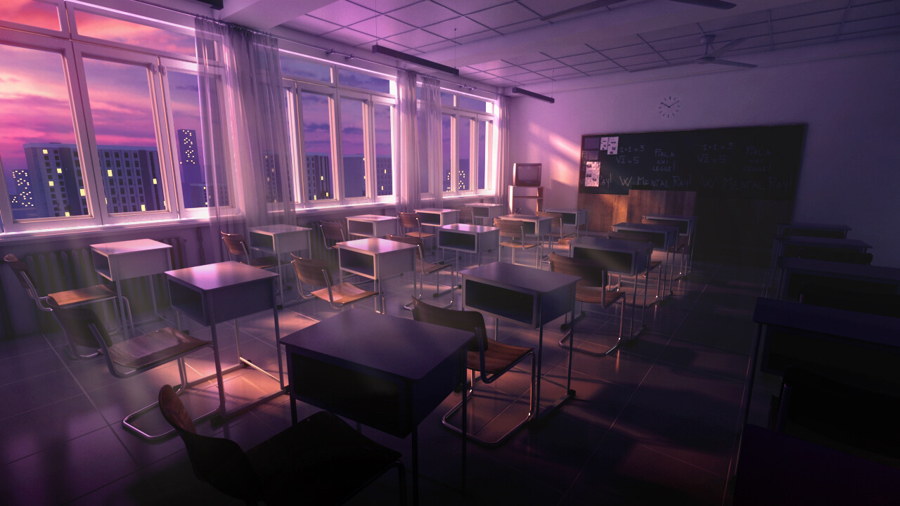 ArtStation - Anime style Japanese classroom