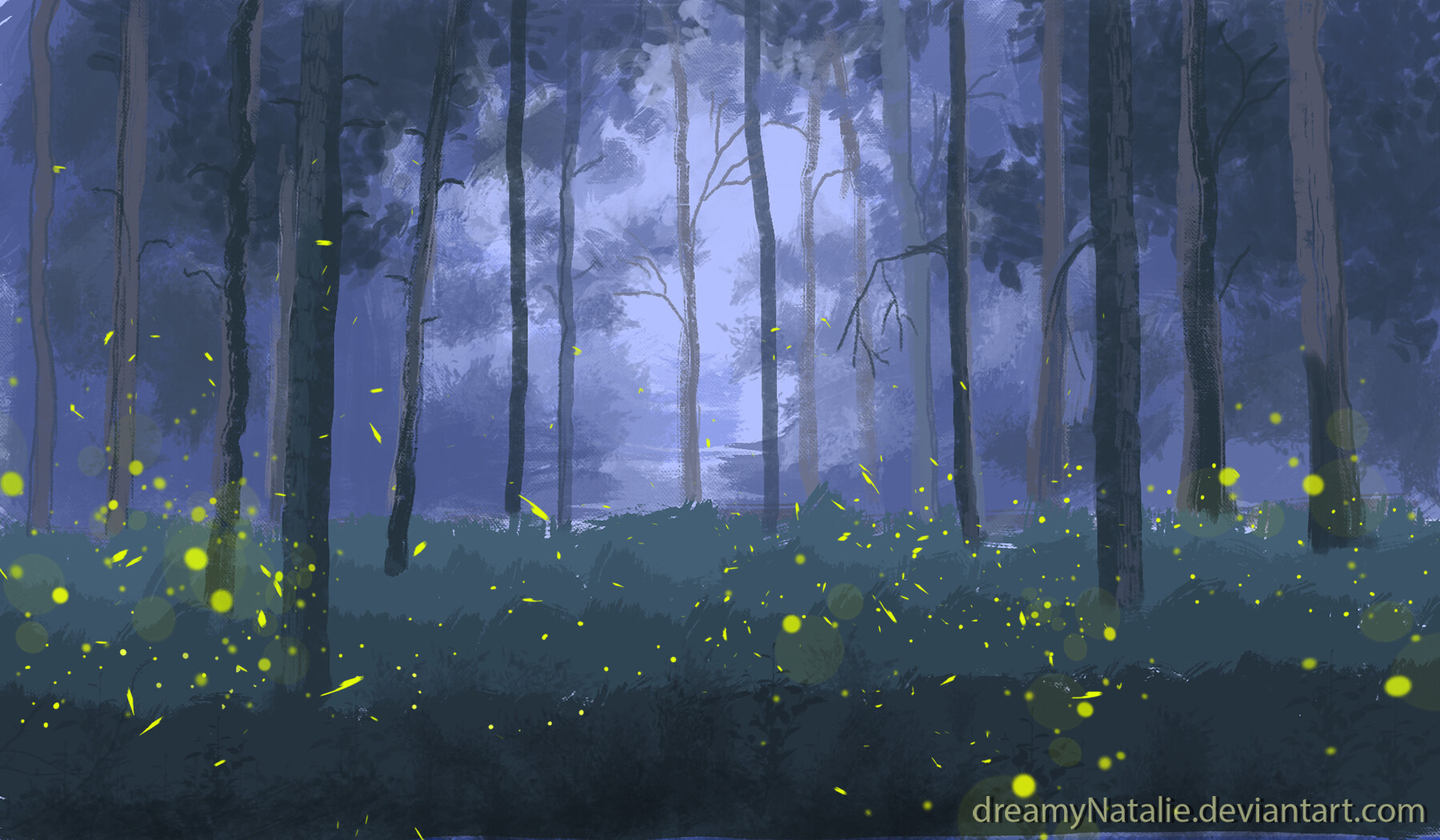 Artstation Fireflies In The Forest