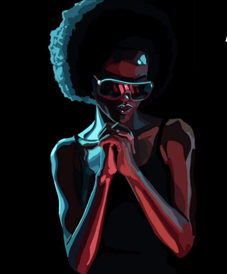 ArtStation Neon African girl