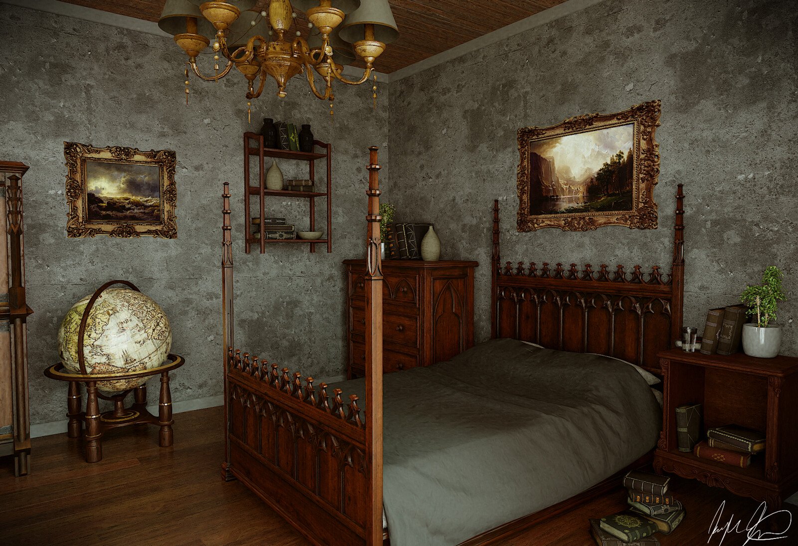 Gothic Bedroom Render 01 by Joseph Forthun