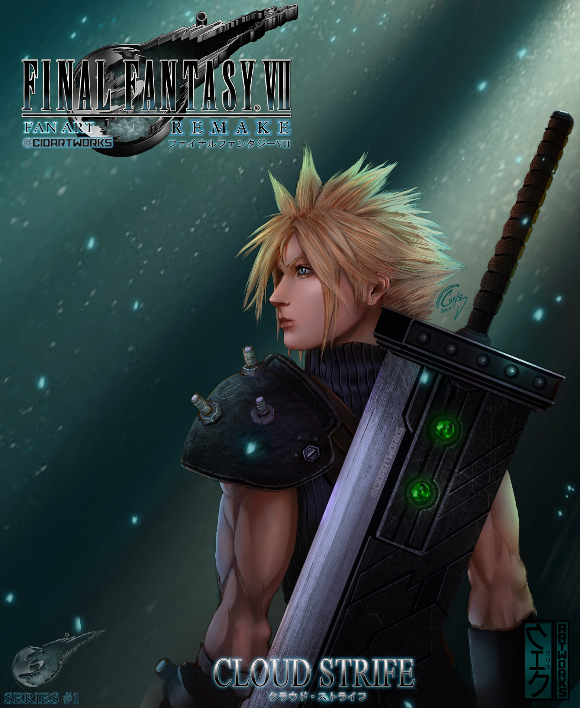 Finally finished my take on Final Fantasy VII Cloud Strife Fan Art Possibly...
