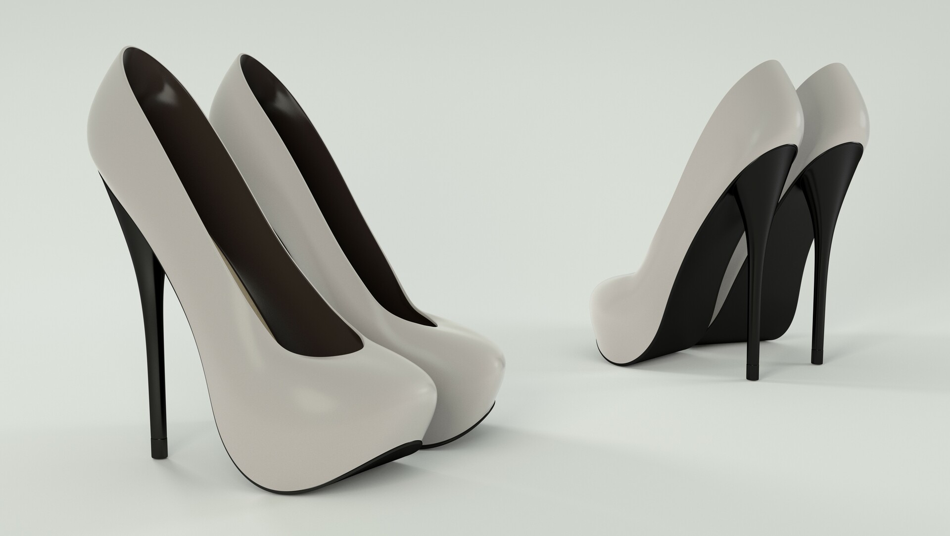 ArtStation - High heel shoes white